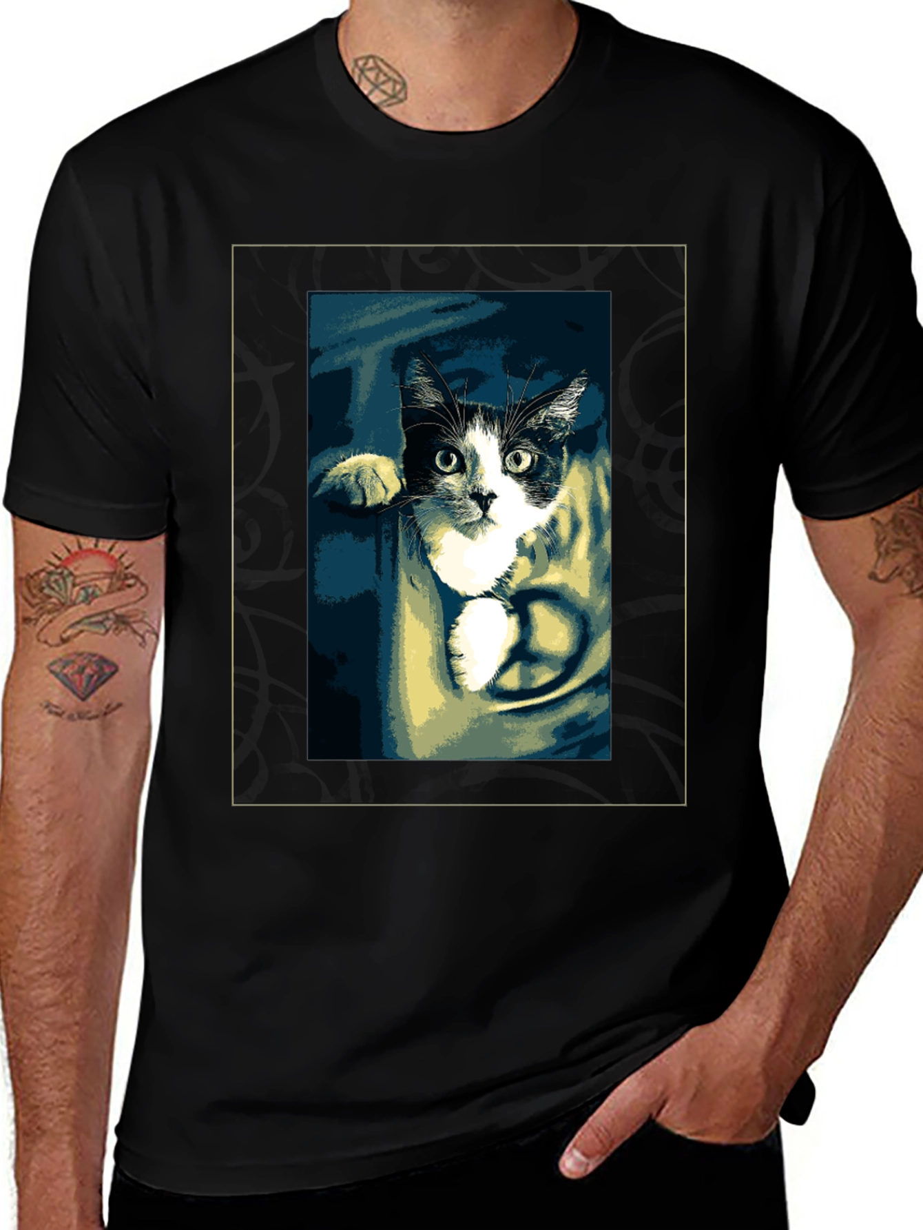 Variant 29 of Peaceful Cat Graphic T-Shirt