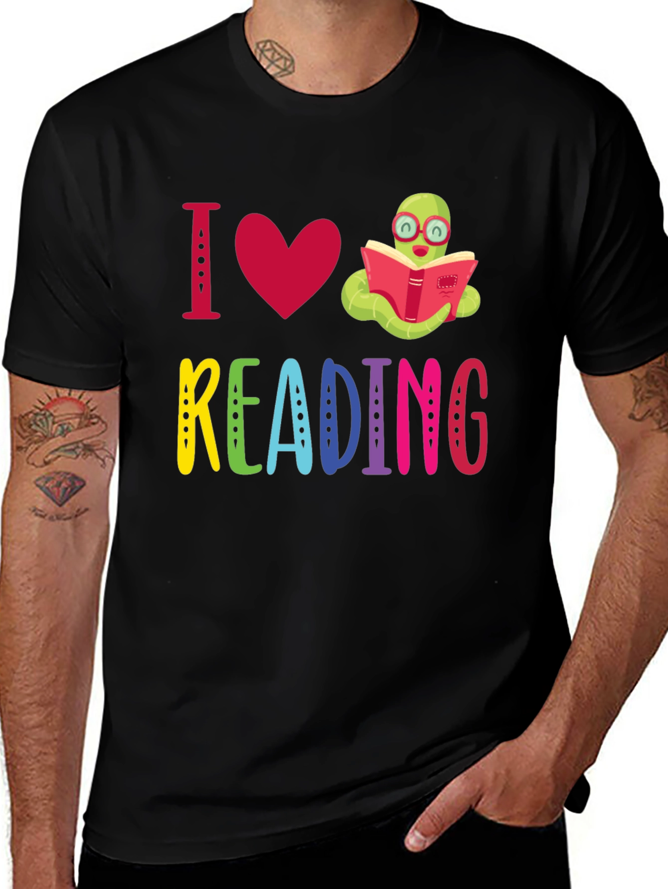 Variant 29 of I Heart Reading T-Shirt - Colorful Design