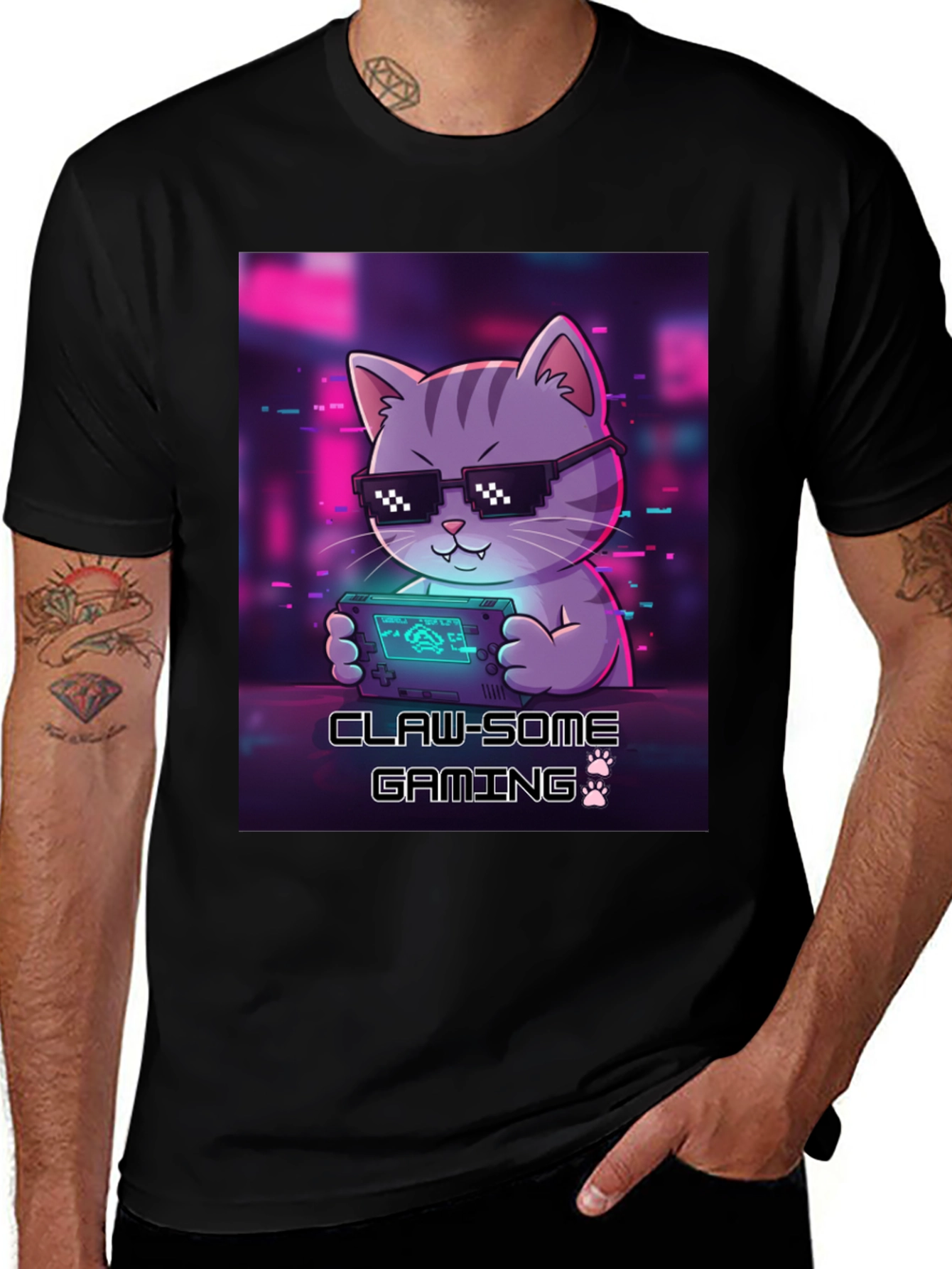 Variant 13 of Claw-some Gaming Cat Graphic T-Shirt