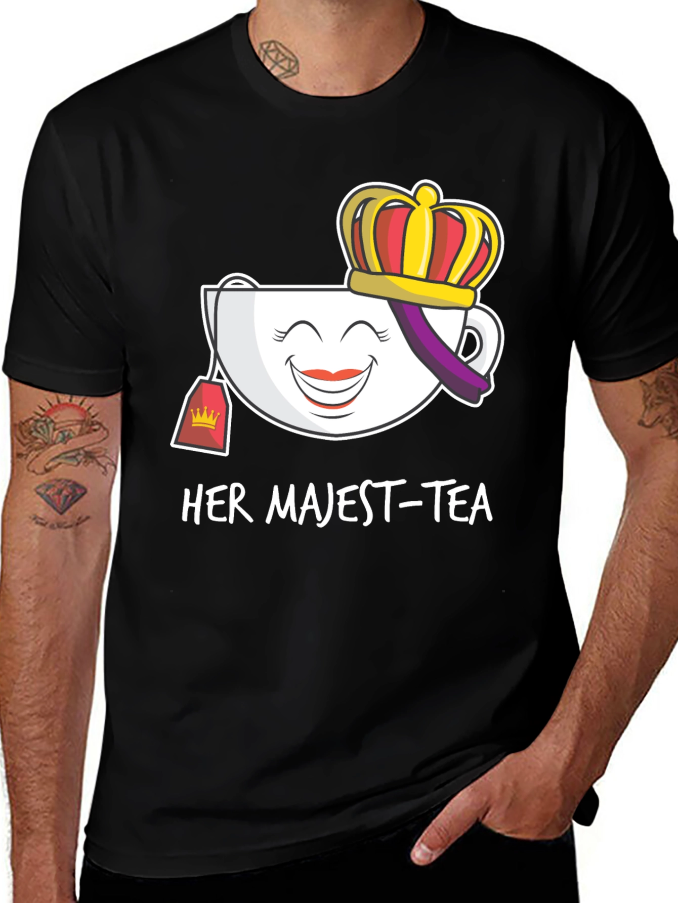 Variant 29 of Her Majest-Tea T-Shirt - Novelty Graphic Tee