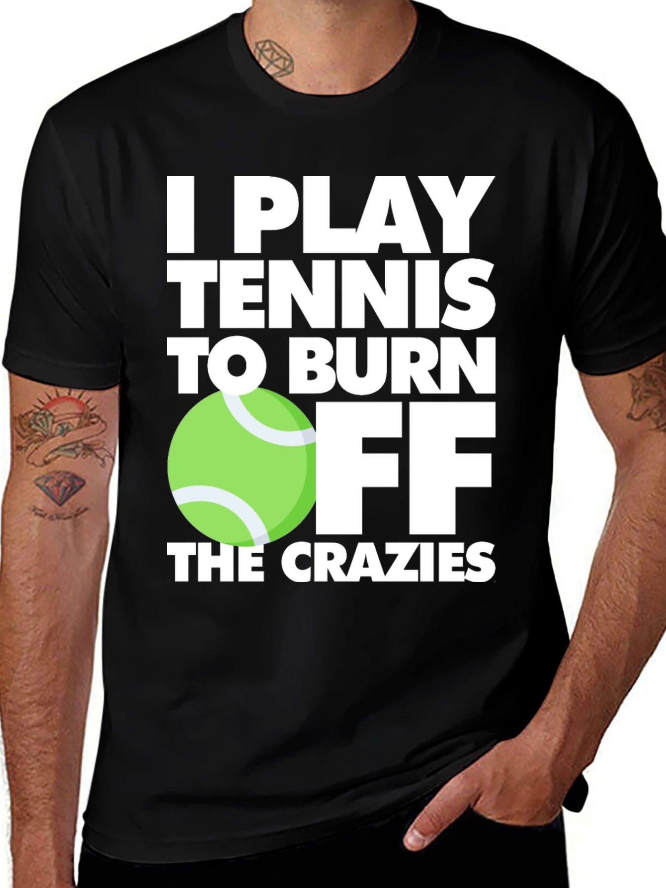 Variant 4 of Tennis Player T-Shirt: Burn Off the Crazies