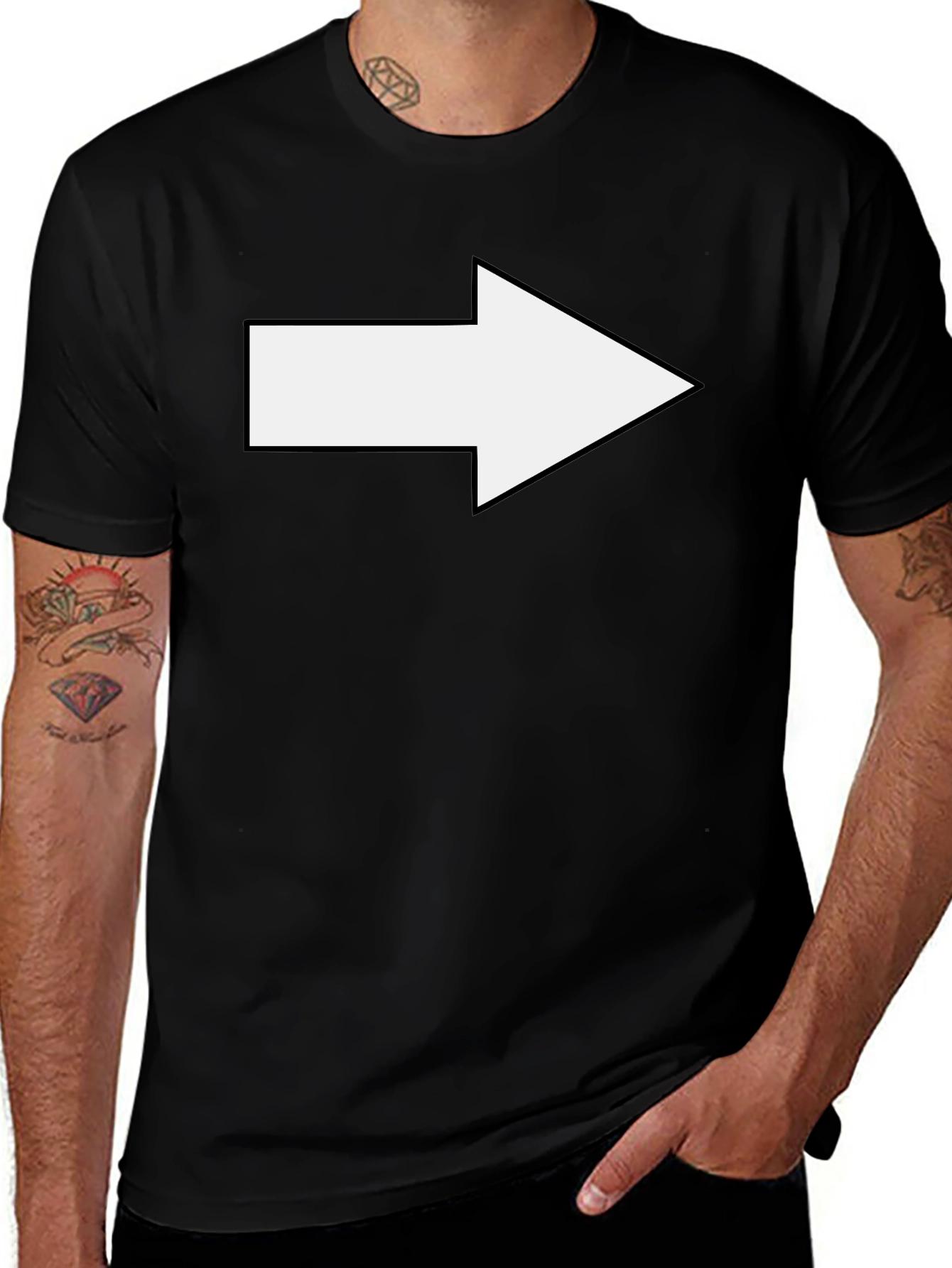 Variant 24 of Right Arrow Graphic Tee - Point the Way in Style