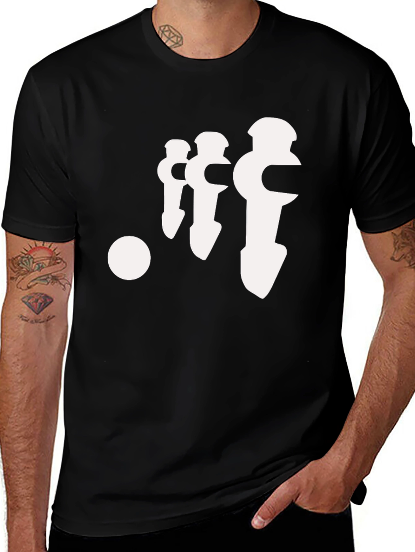Variant 14 of Retro Foosball Player Graphic Tee - Black