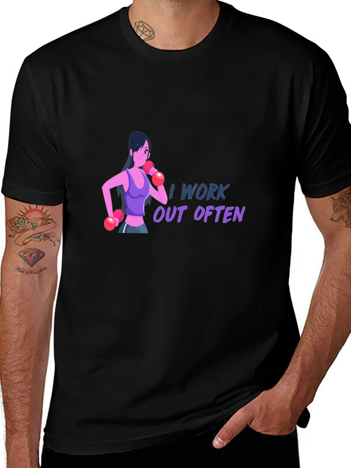 Variant 9 of I Work Out Often T-Shirt - Black
