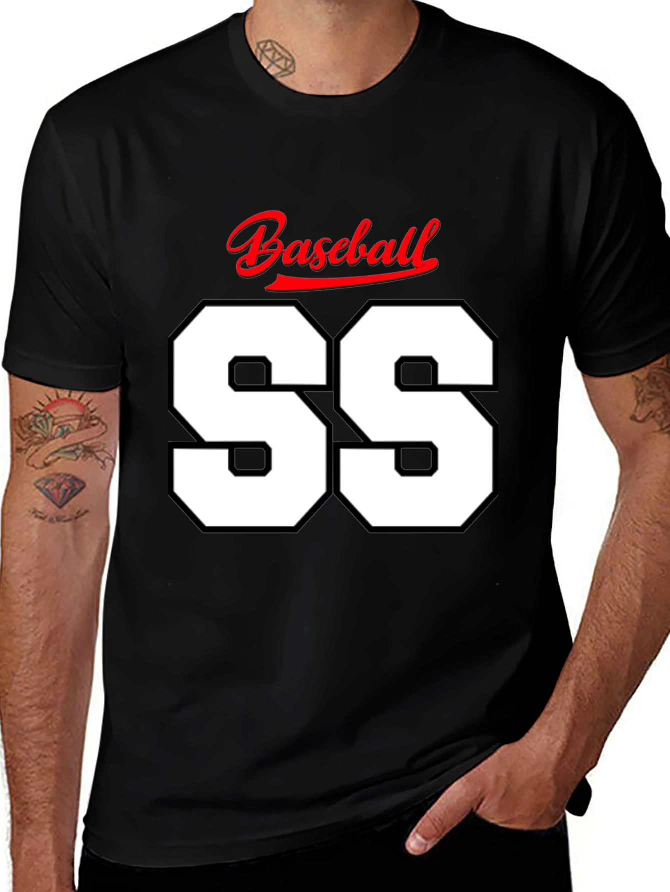 Variant 13 of Baseball SS T-Shirt - Black Tee