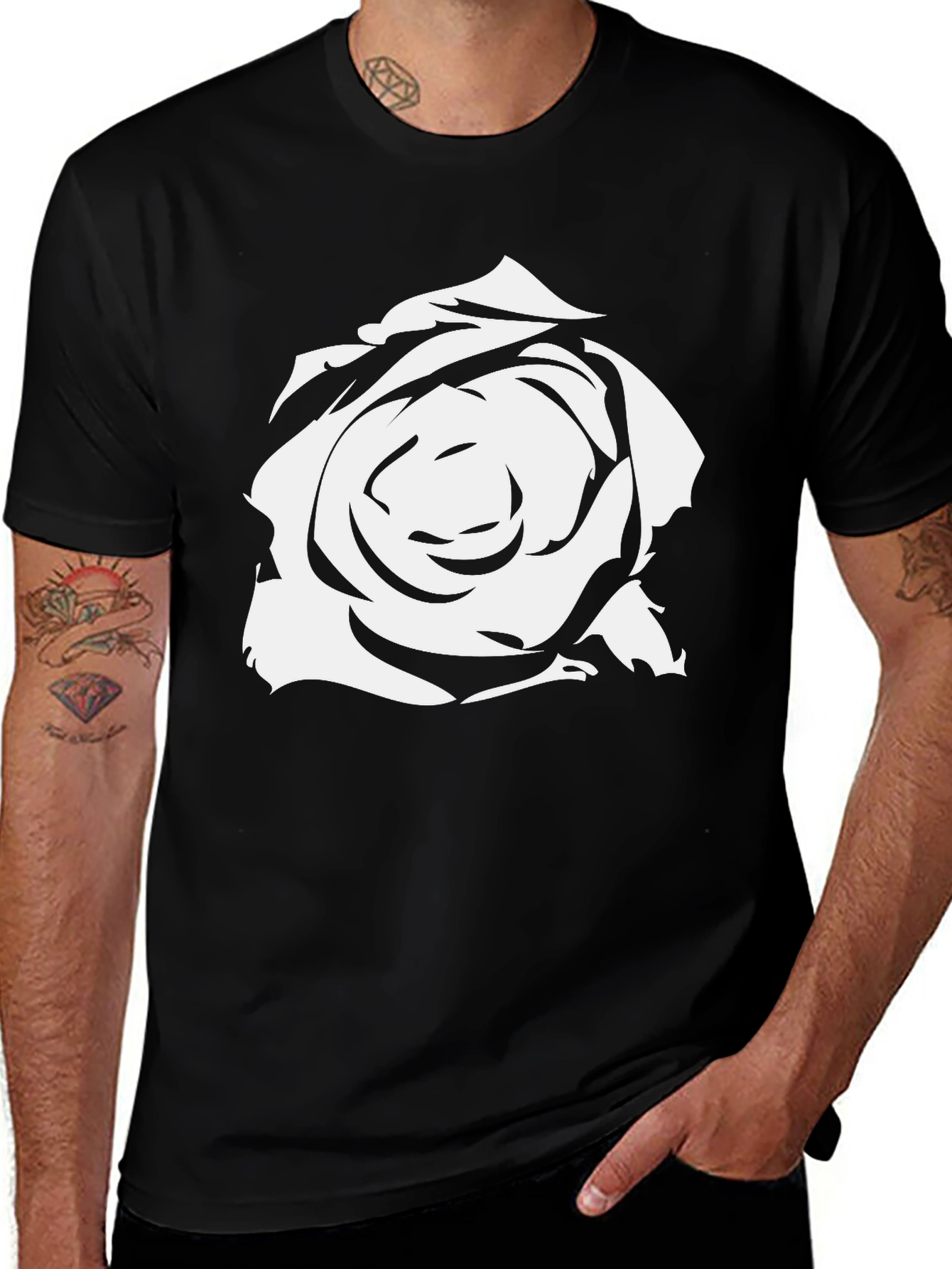 Variant 10 of Rose Graphic Black Tee