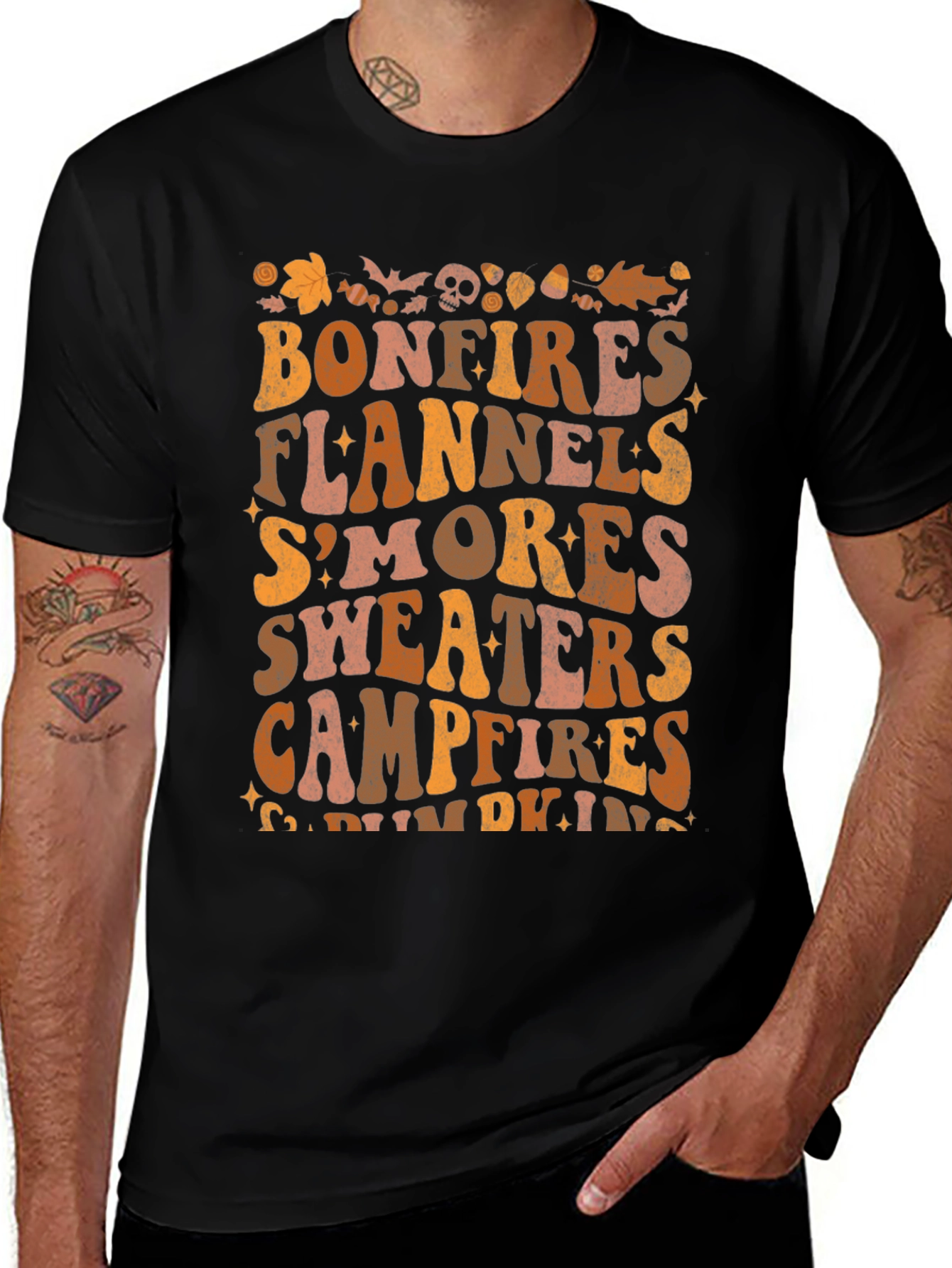 Bonfires Flannels S'mores Fall T-Shirt