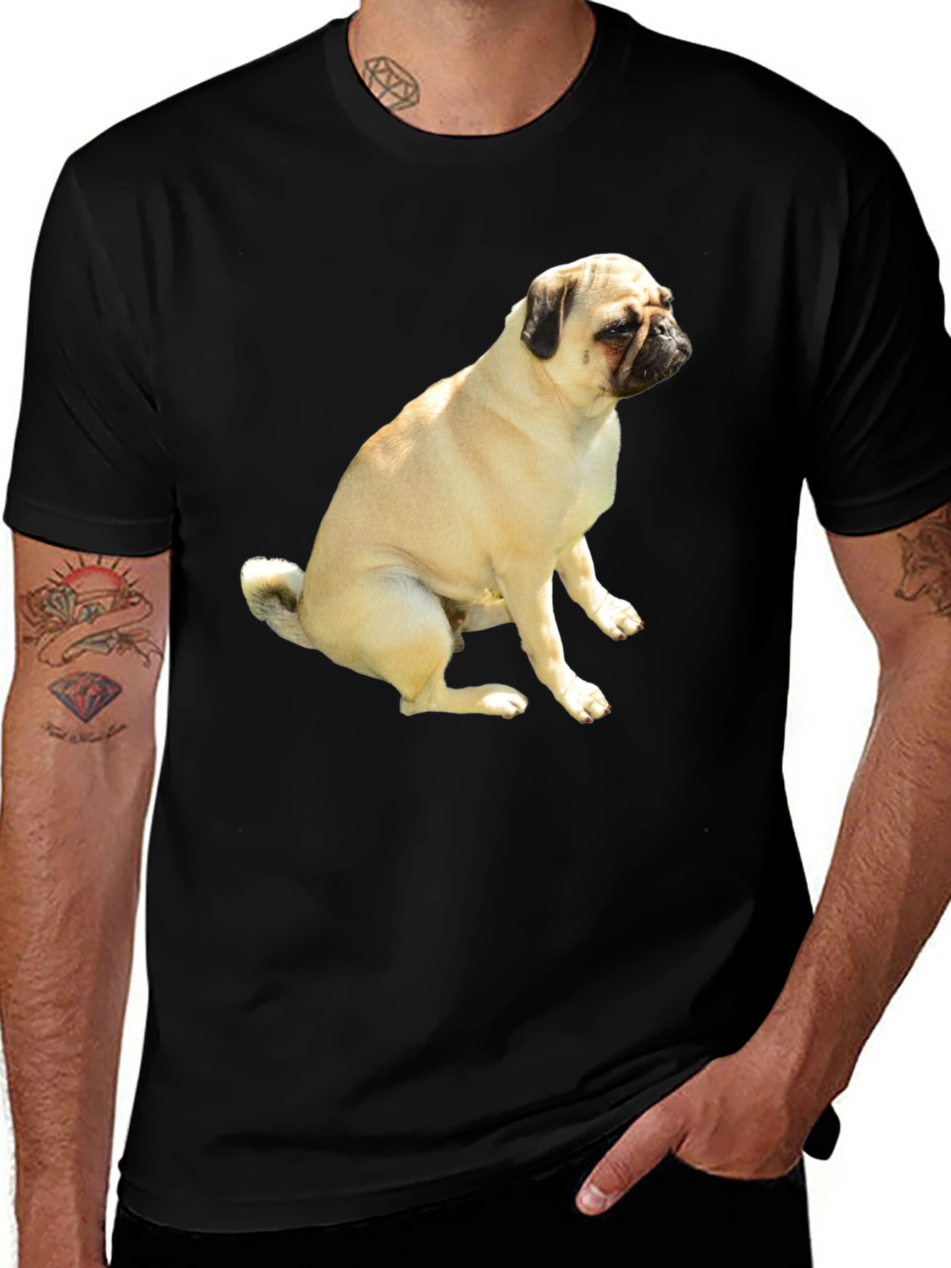 Variant 20 of Pug Graphic T-Shirt - Casual Black Tee
