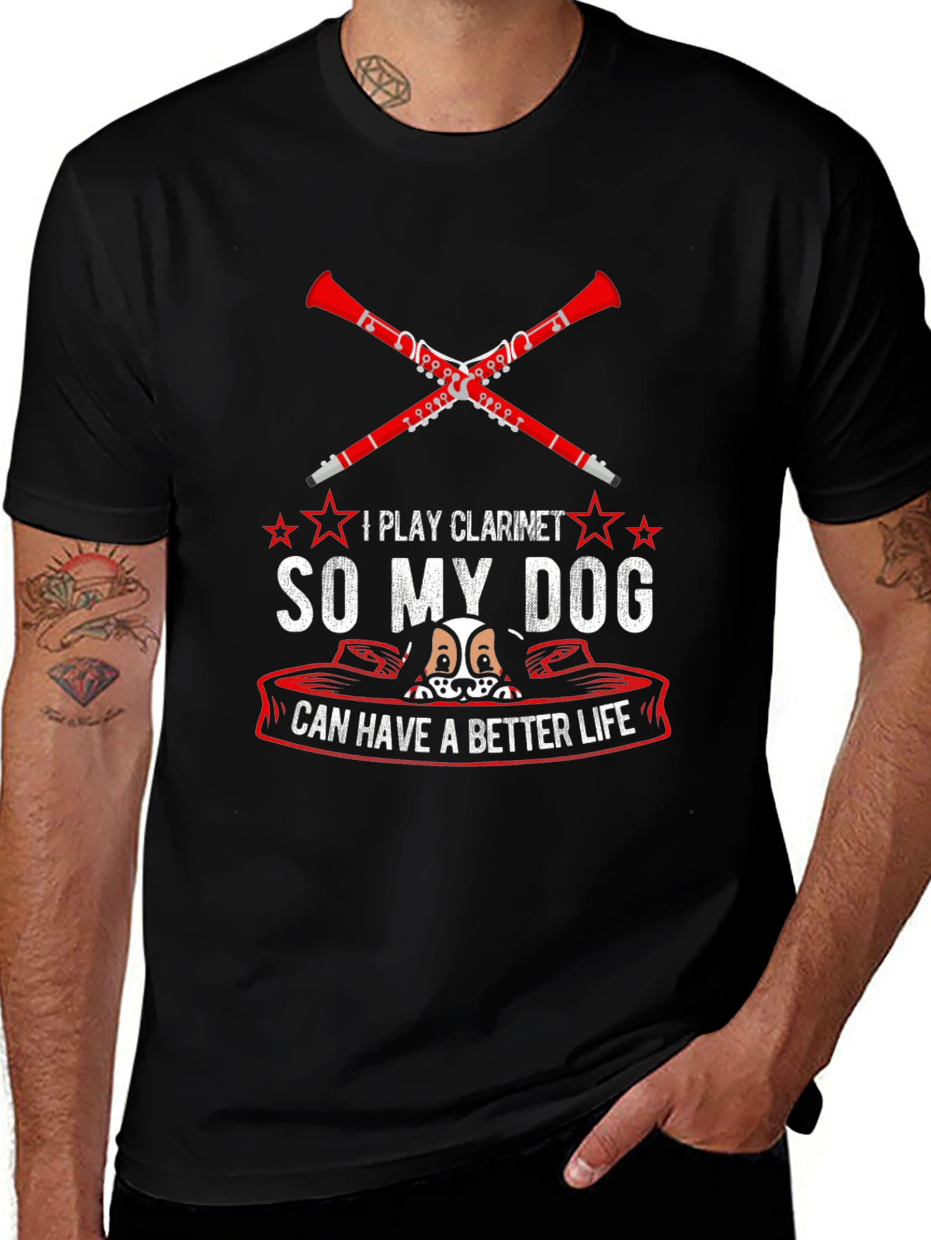 Variant 13 of I Play Clarinet So My Dog Can Have a Better Life T-Shirt