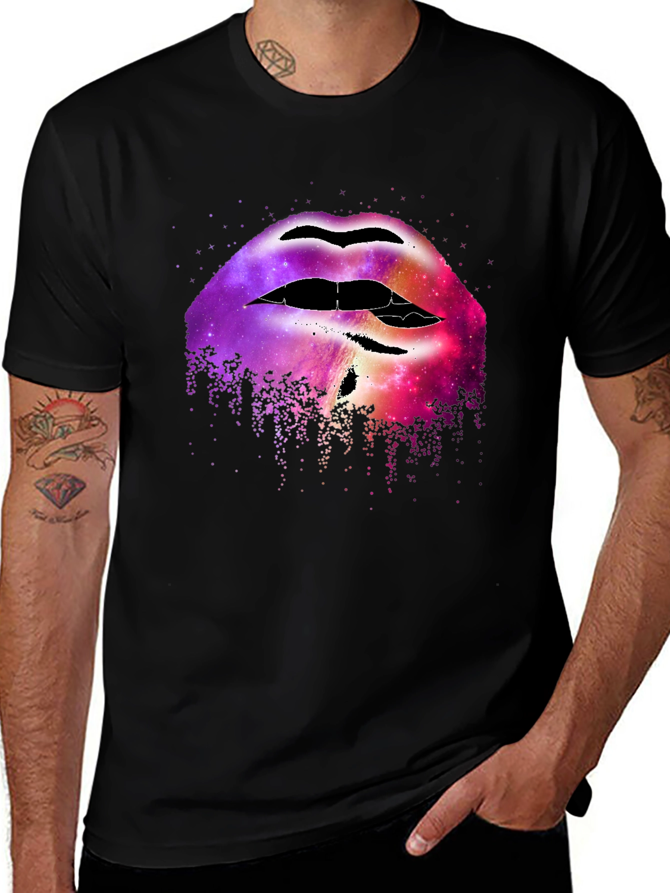 Variant 3 of Galaxy Lips Graphic Tee - Unique Fashion Statement
