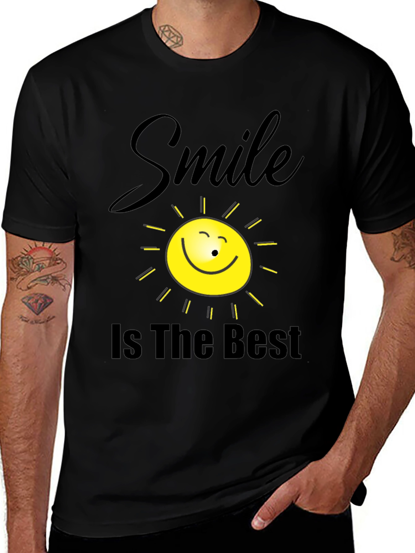 Variant 27 of Smile Is The Best T-Shirt - Black, Unisex