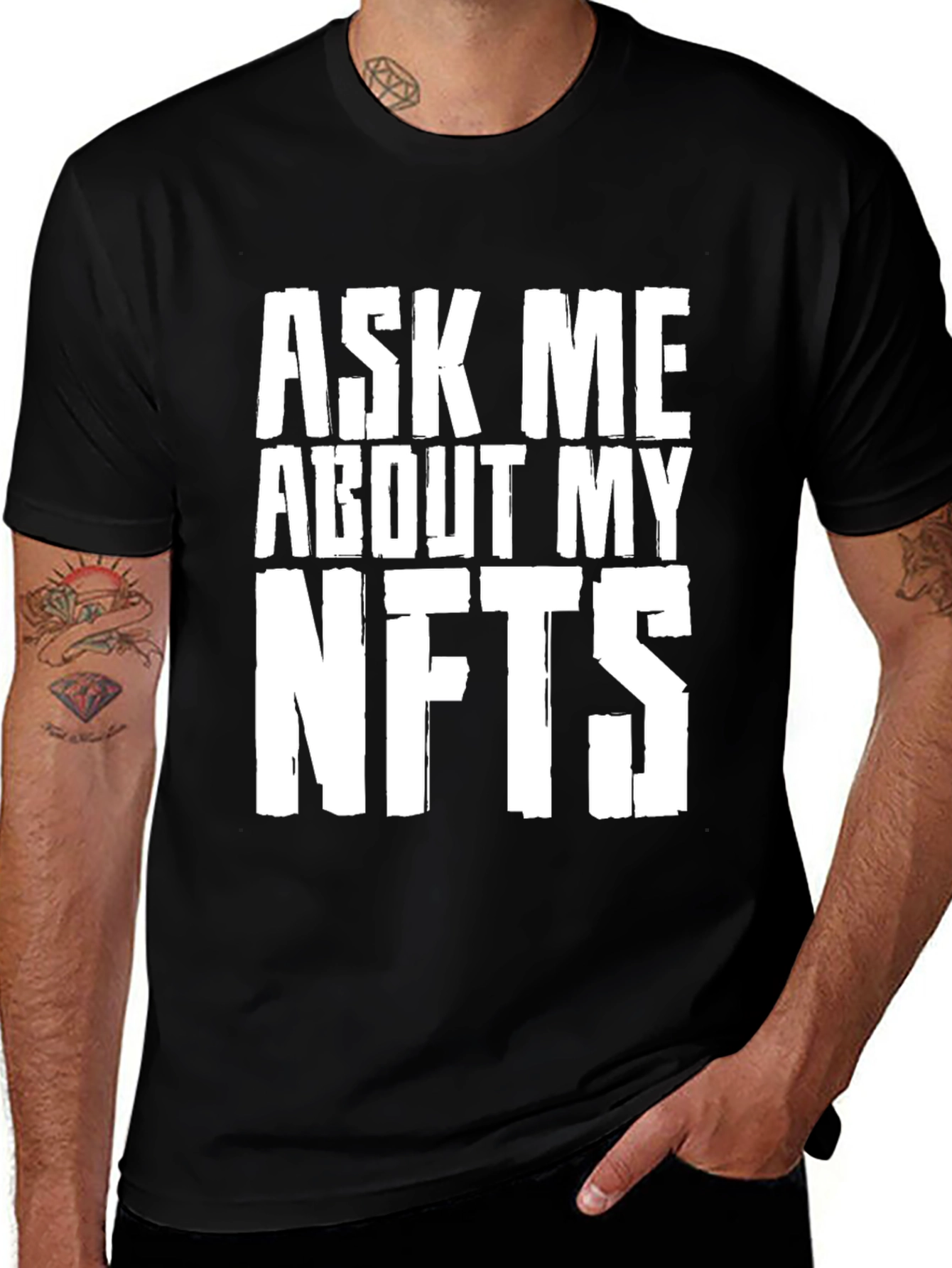 Variant 11 of Ask Me About My NFTs T-Shirt - Crypto Tee