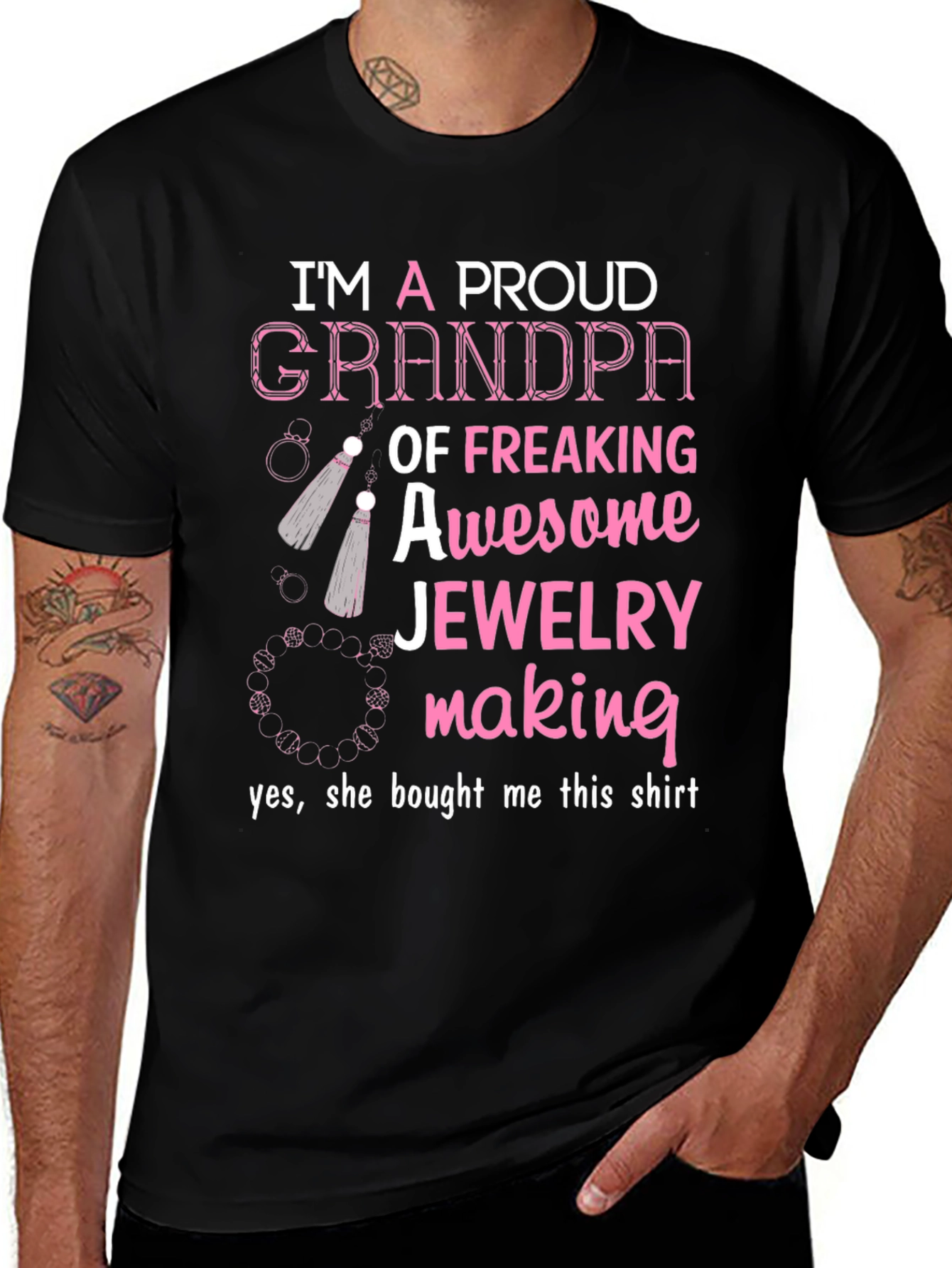 Variant 14 of Proud Grandpa Jewelry Making T-Shirt