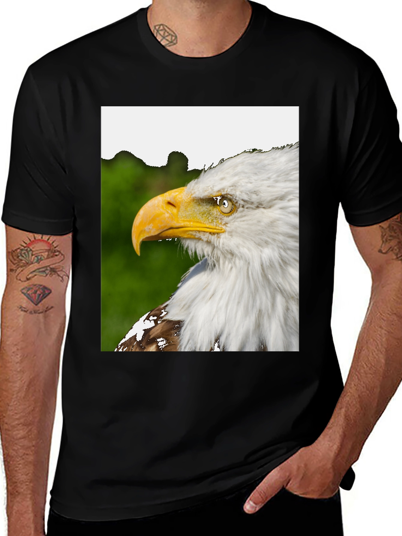 Variant 25 of Eagle Graphic Black T-Shirt