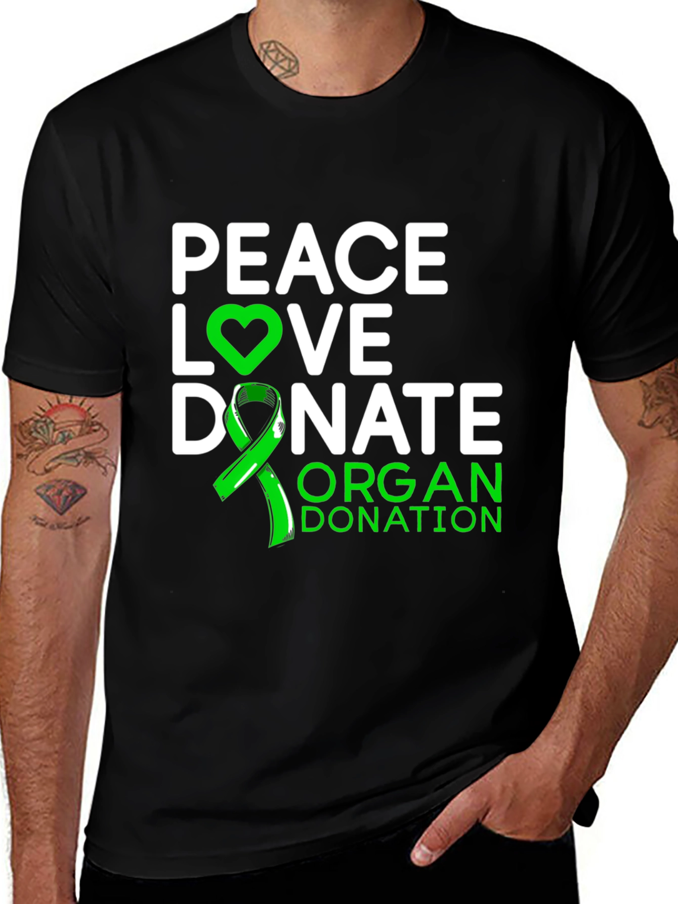 Peace Love Donate Organ Donation Awareness T-Shirt