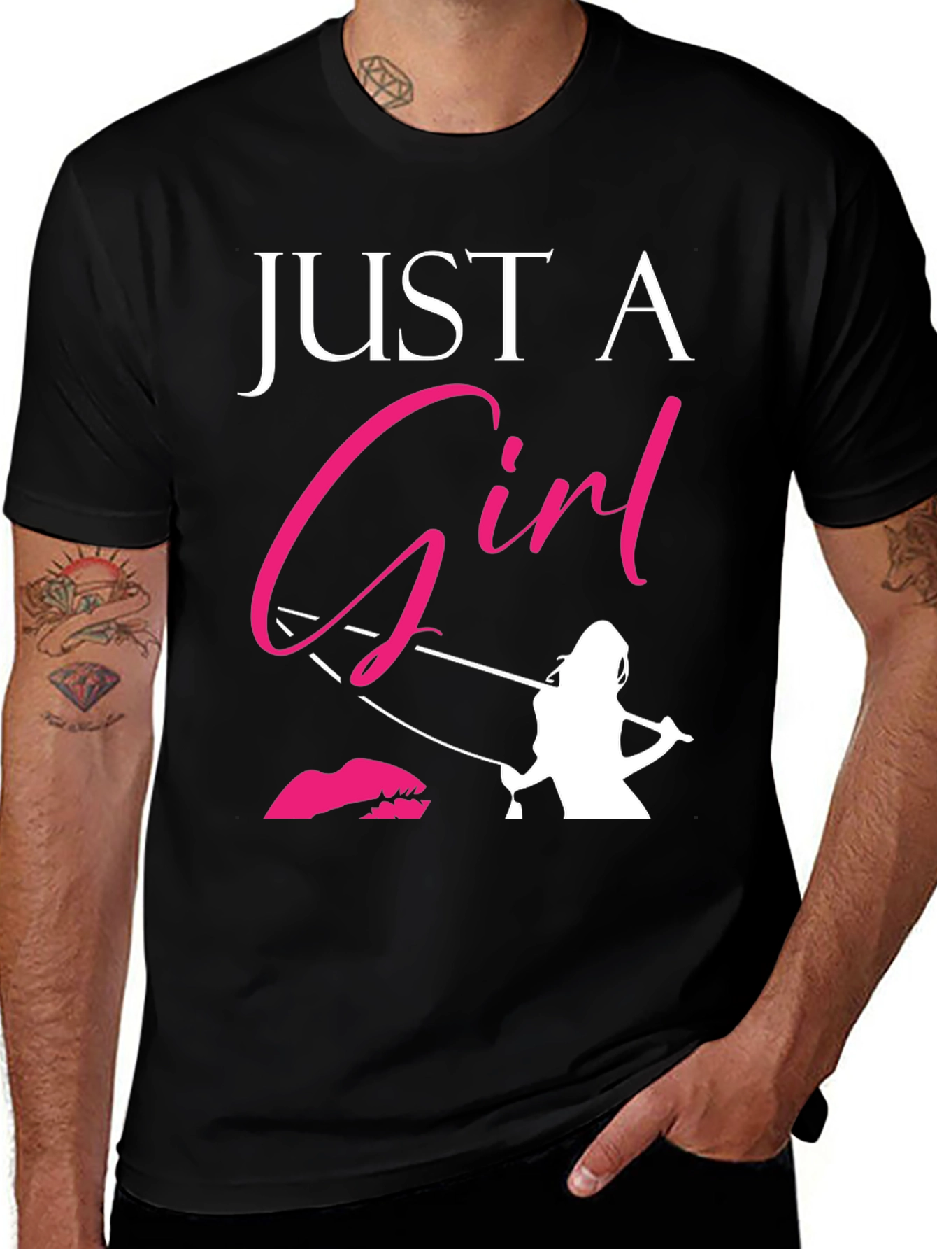 Variant 4 of Just A Girl Who Loves Fishing Black T-Shirt