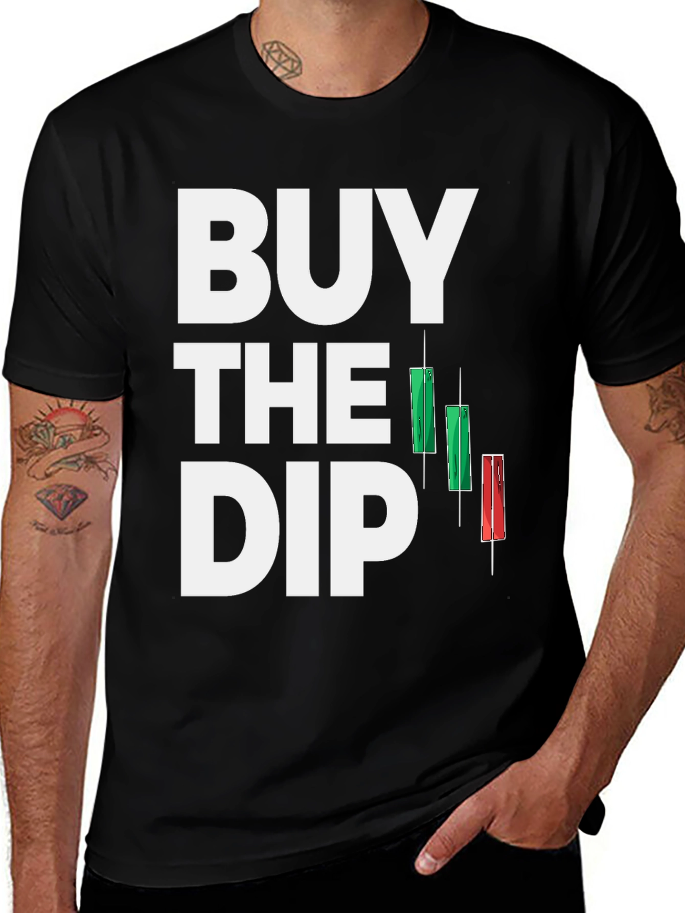 Buy the Dip Graphic T-Shirt - Trendy Stock Market Tee