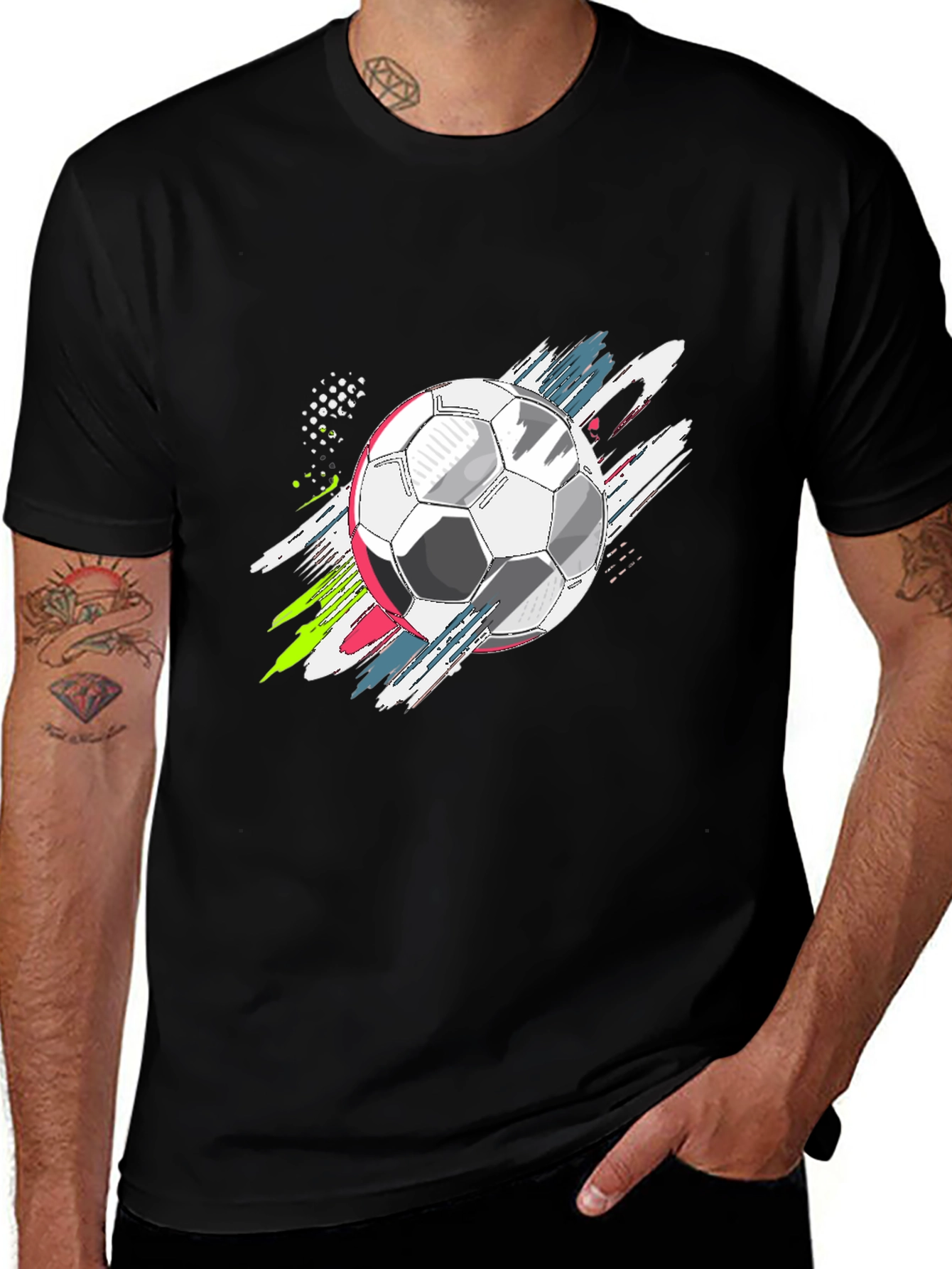Variant 13 of Soccer Ball Graphic Tee - Stylish Men's T-Shirt
