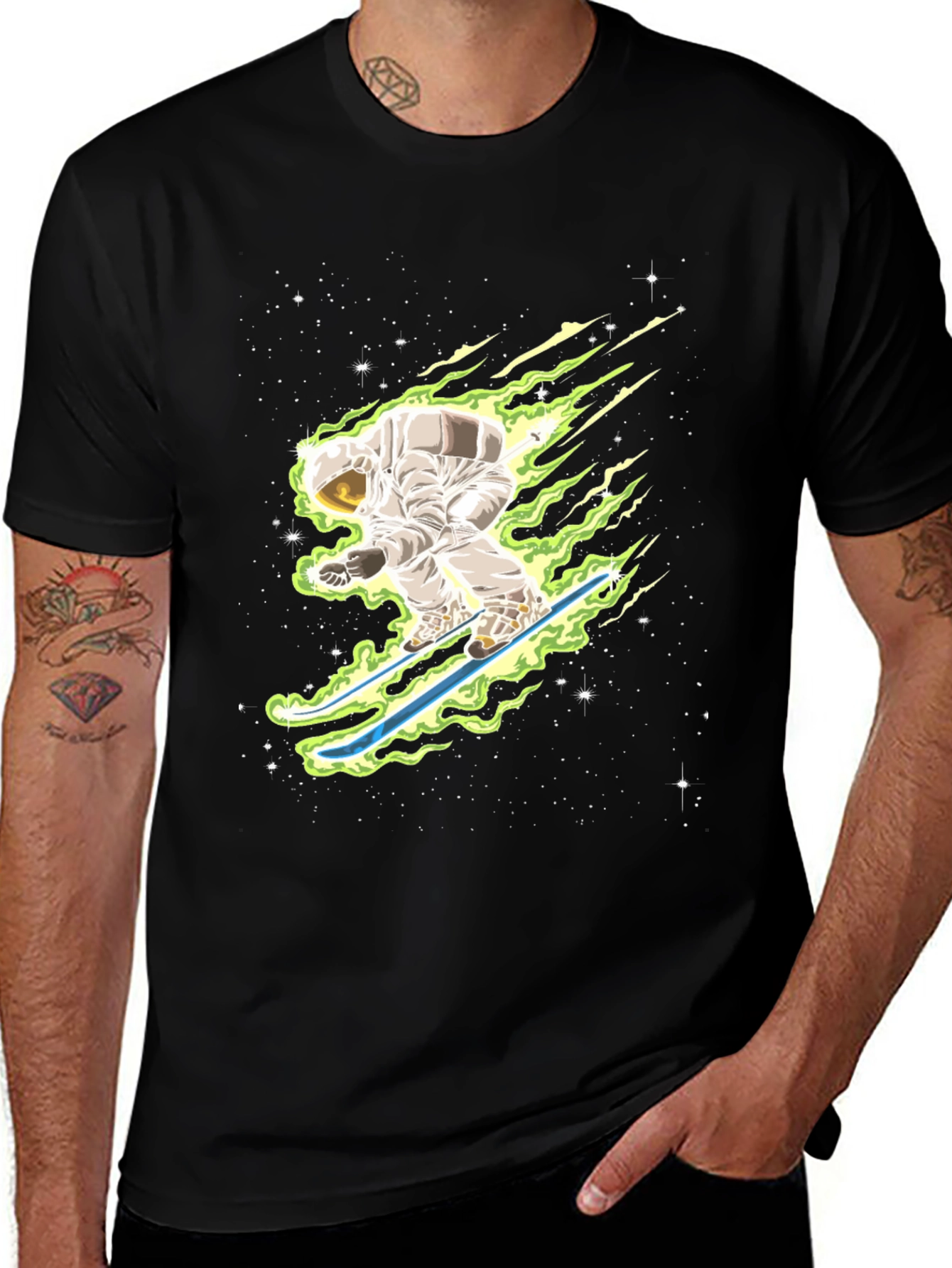 Variant 23 of Astronaut Skiing T-Shirt - Space Adventure