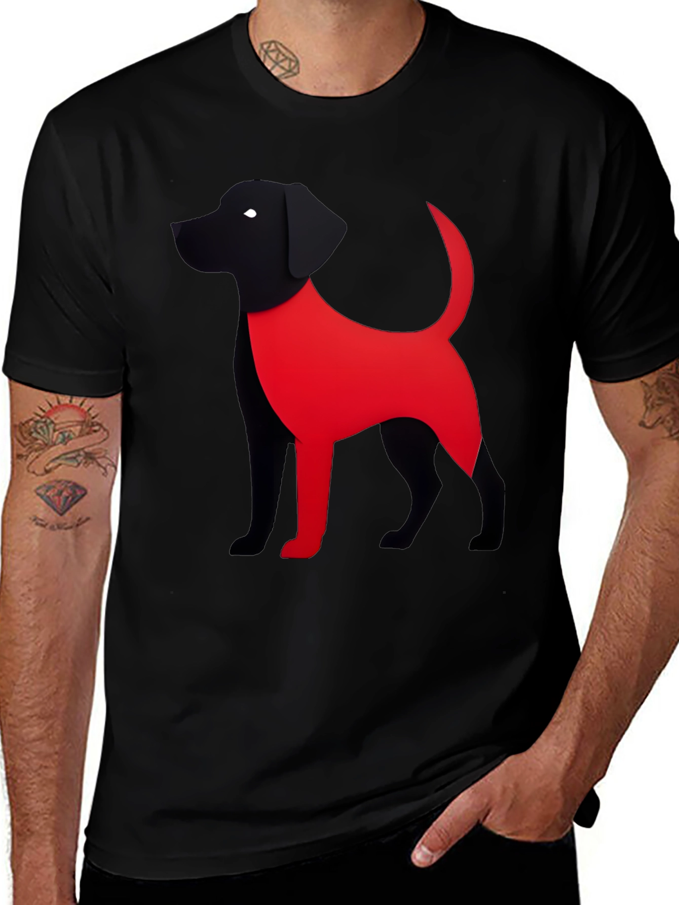 Variant 13 of Red & Black Dog Graphic Tee
