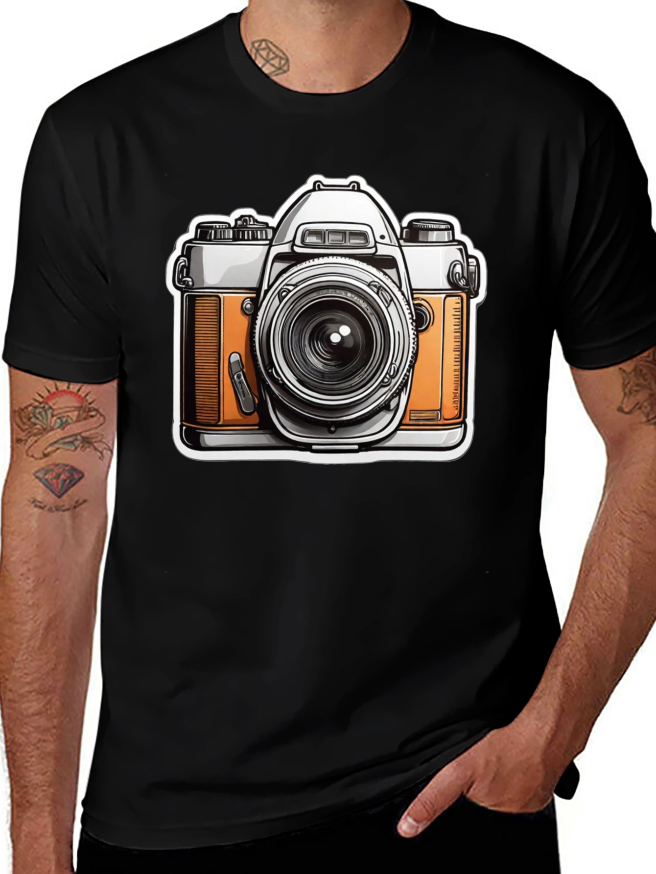 Variant 29 of Vintage Camera Graphic Tee - Photographer's Black T-Shirt