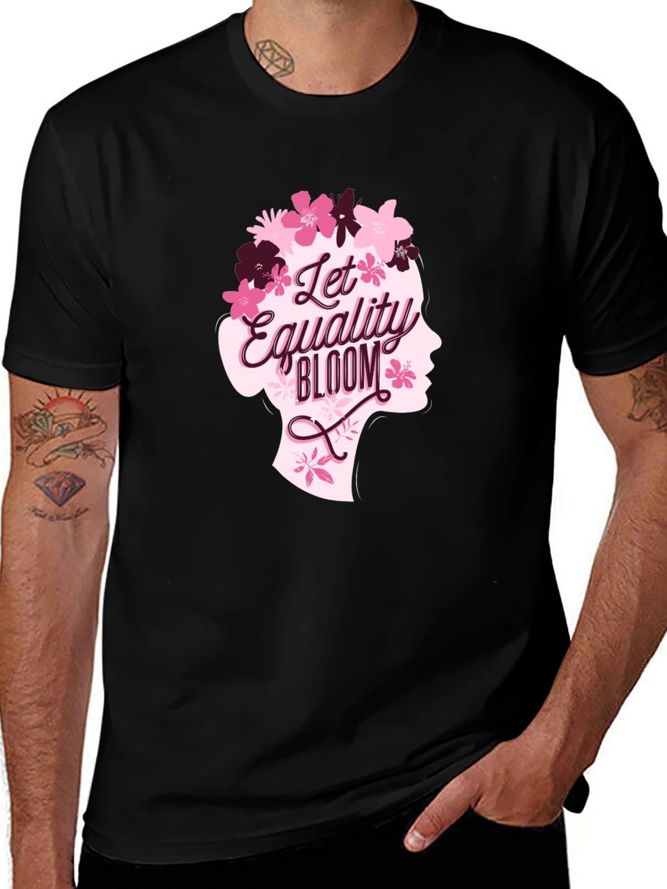 Variant 3 of Equality Bloom Graphic Tee - Black Cotton