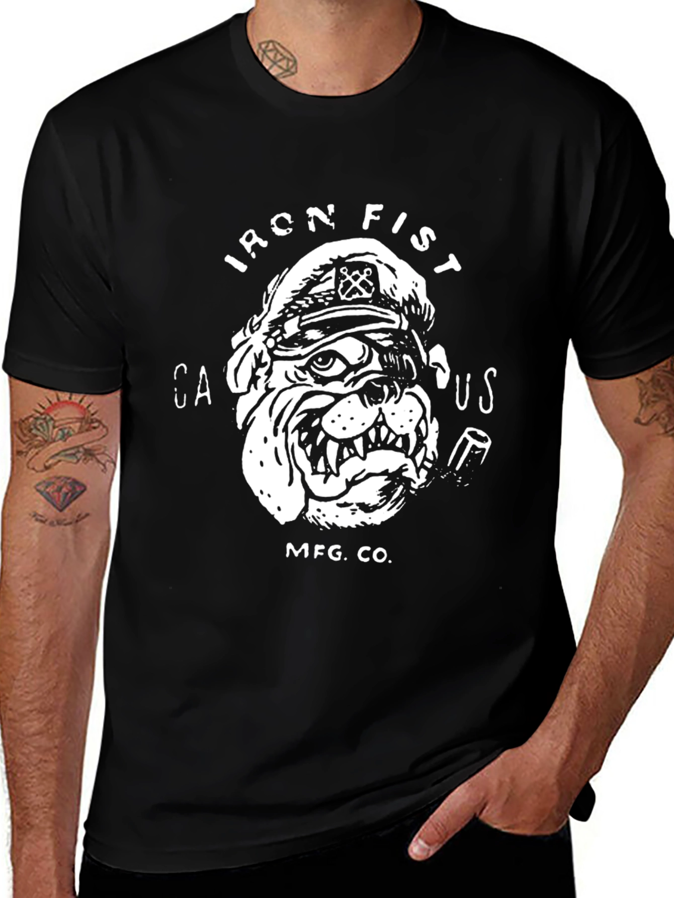 Variant 22 of Iron Fist Bulldog Graphic Tee - Black