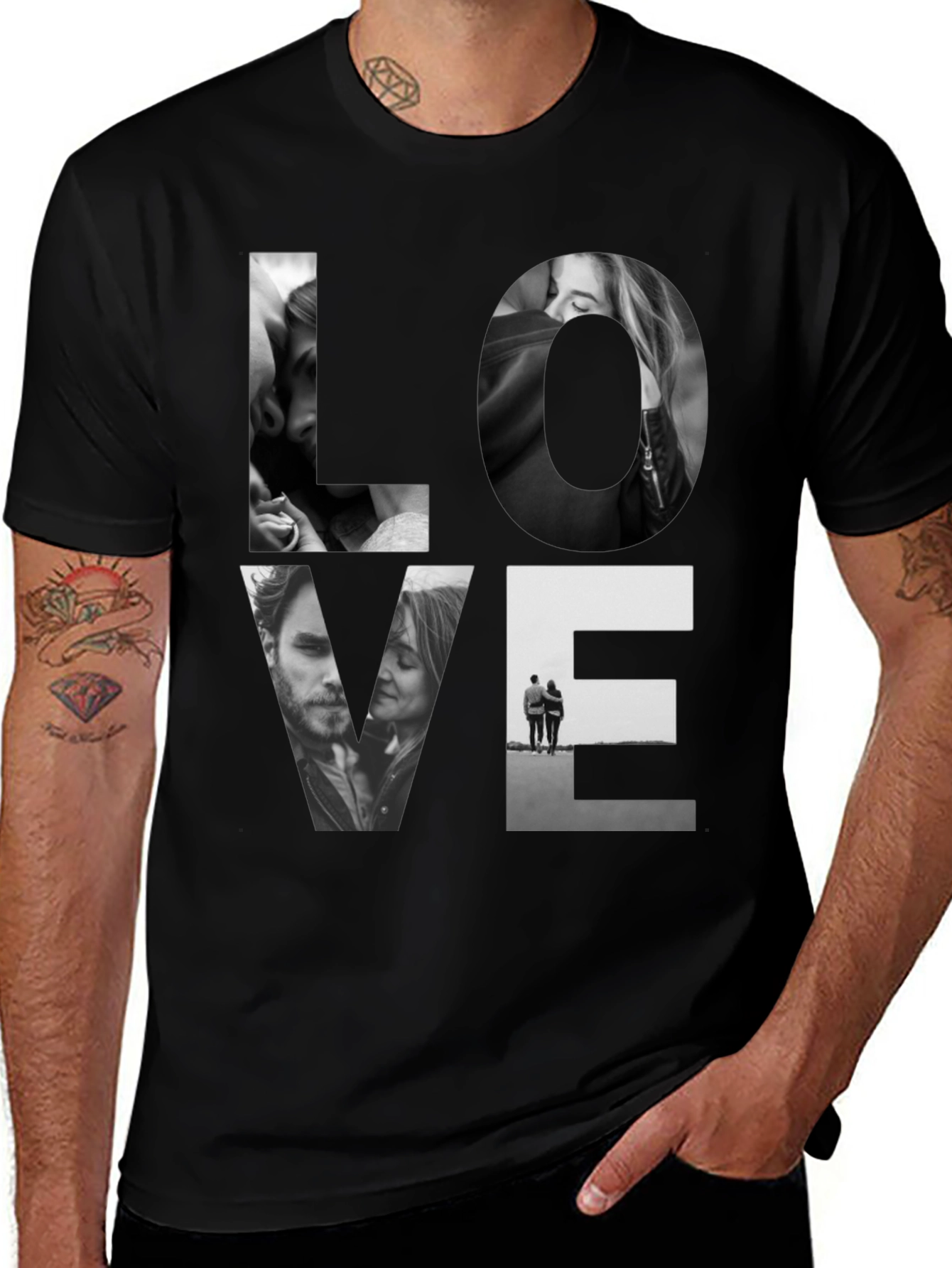 Variant 10 of Love Graphic Black Tee Shirt