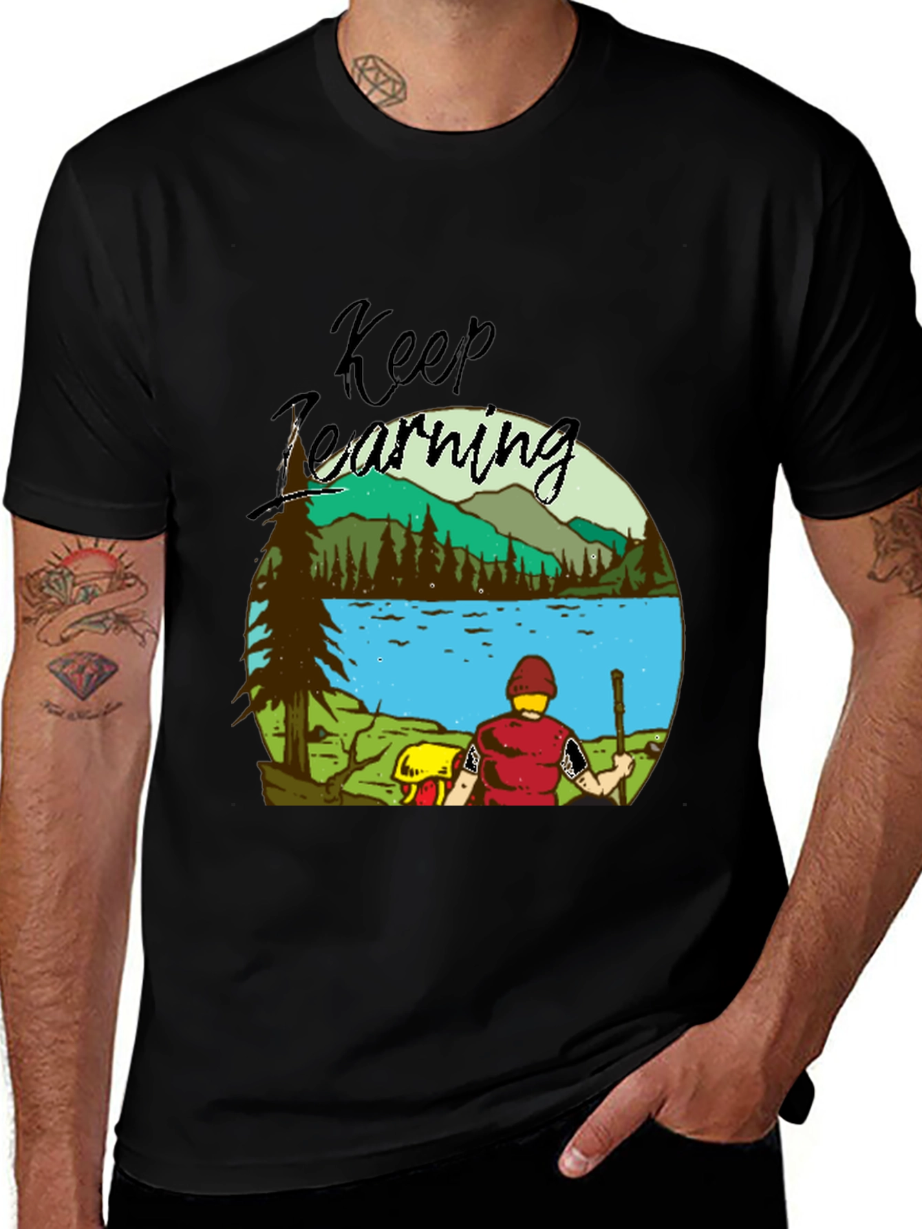 Variant 11 of Keep Learning Nature Scene Graphic T-Shirt