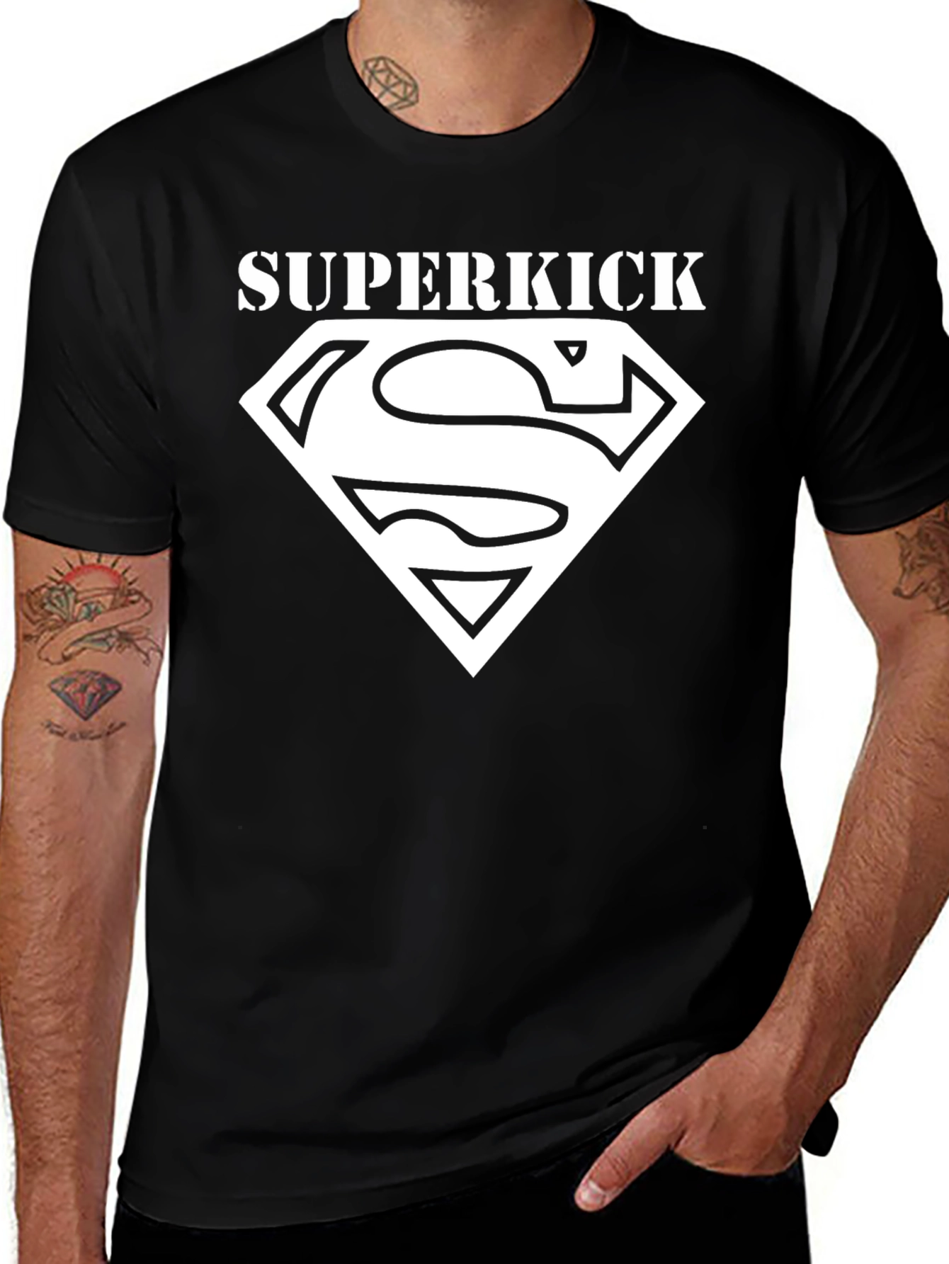 Variant 26 of Superkick Superman Inspired Black T-Shirt