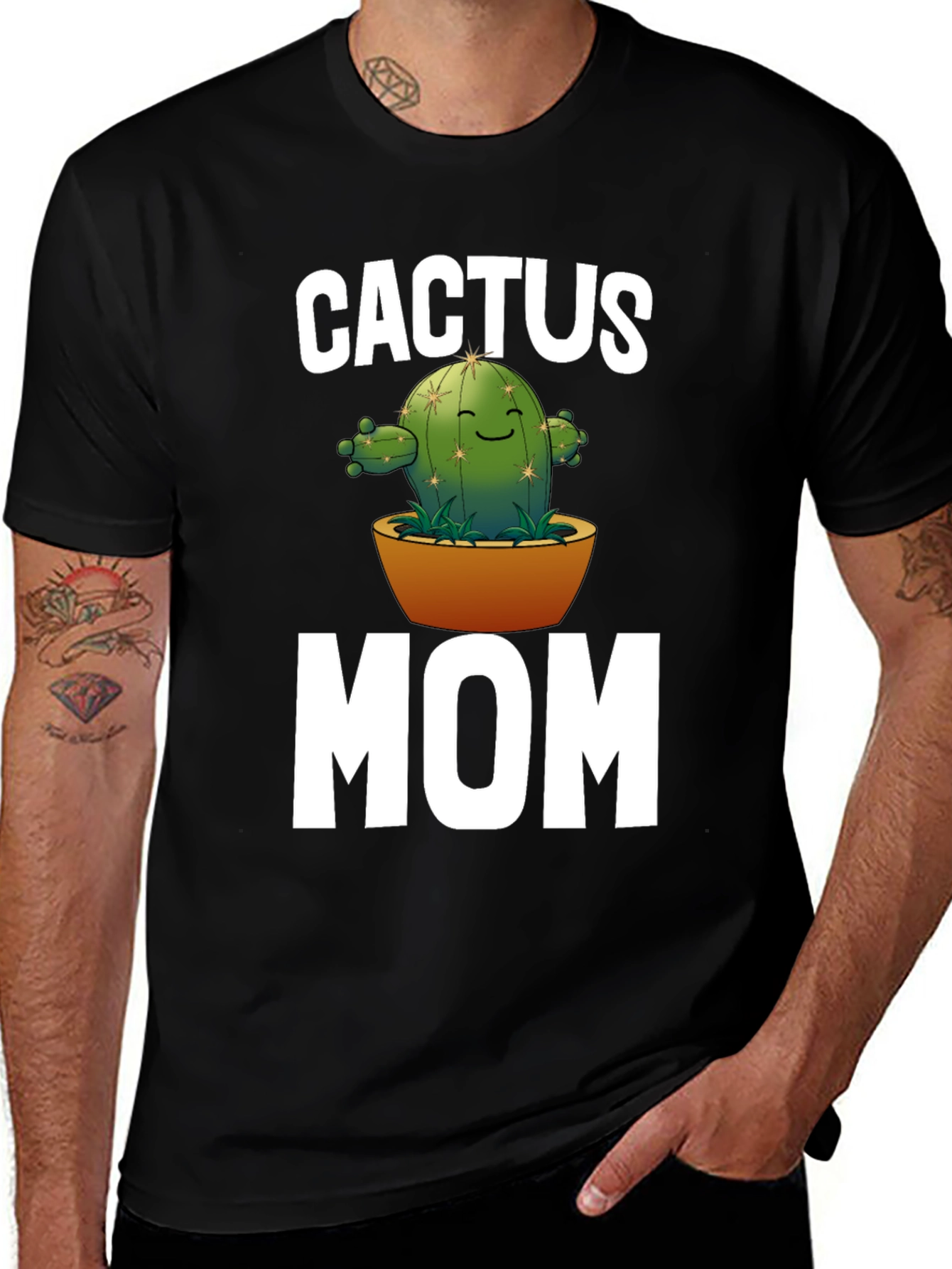 Variant 2 of Cactus Mom Graphic T-Shirt - Black Unisex Tee