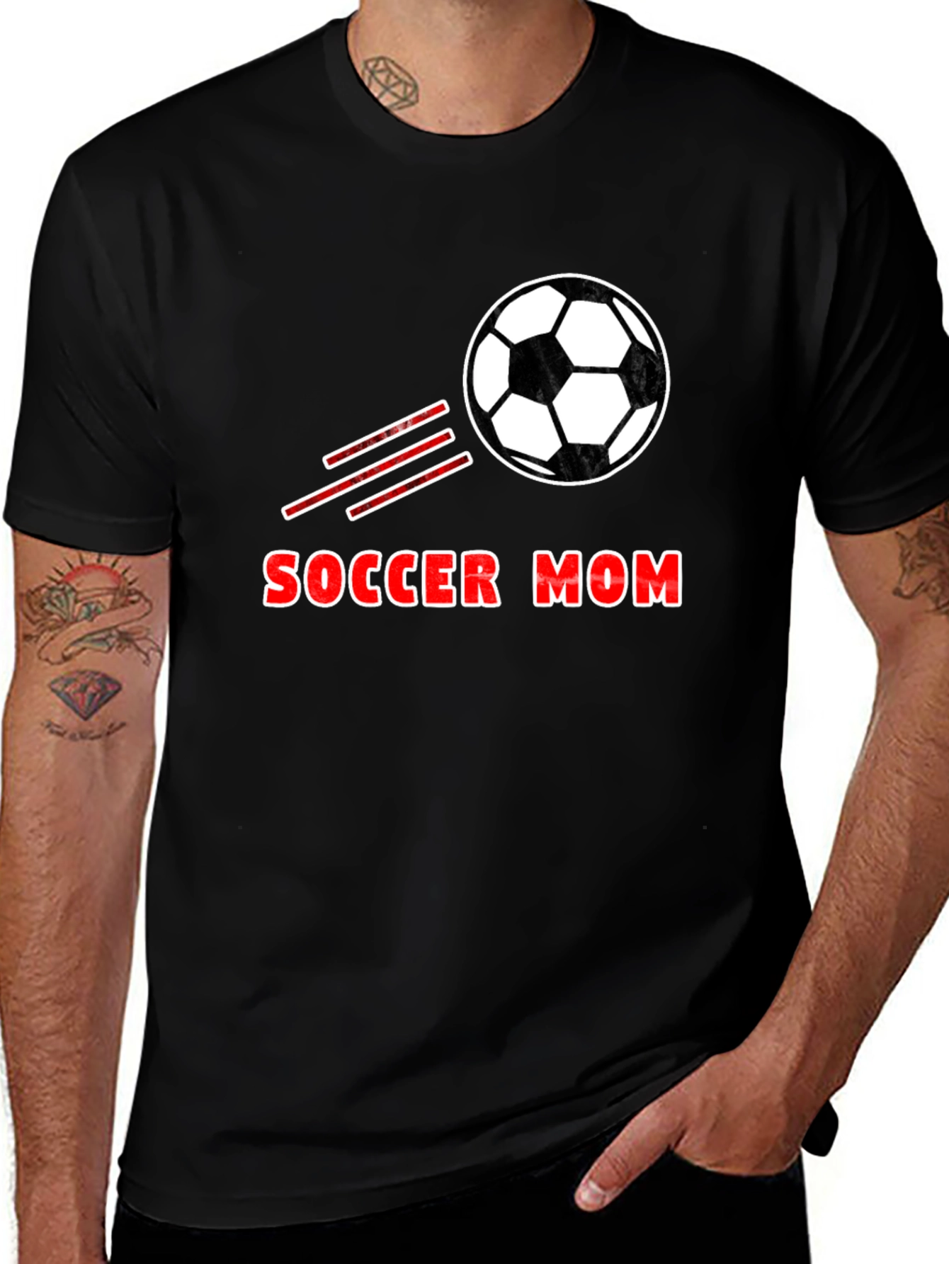 Variant 24 of Soccer Mom Graphic Tee - Black Cotton T-Shirt