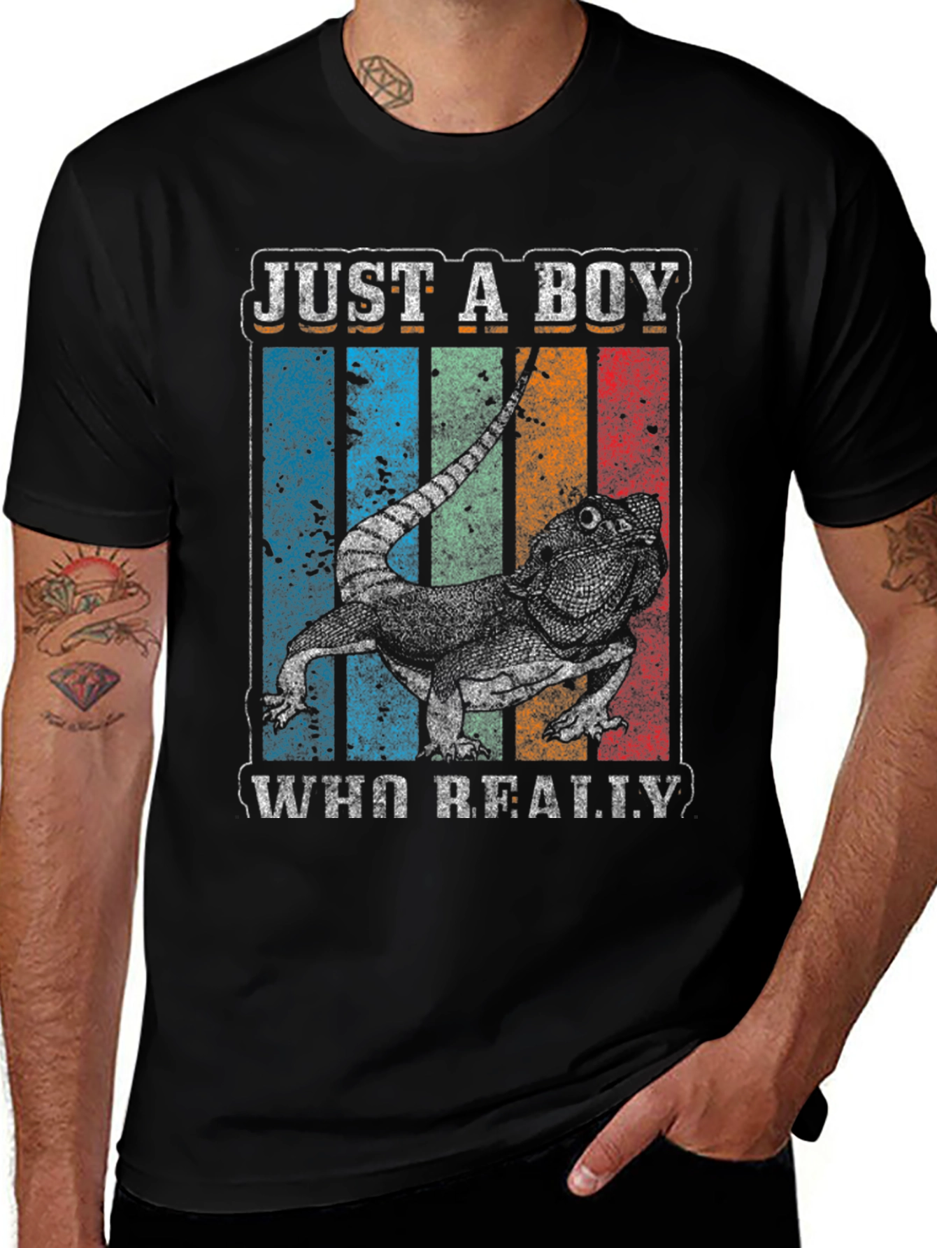 Variant 15 of Bearded Dragon Lover T-Shirt - Just a Boy Who Really Loves Reptiles