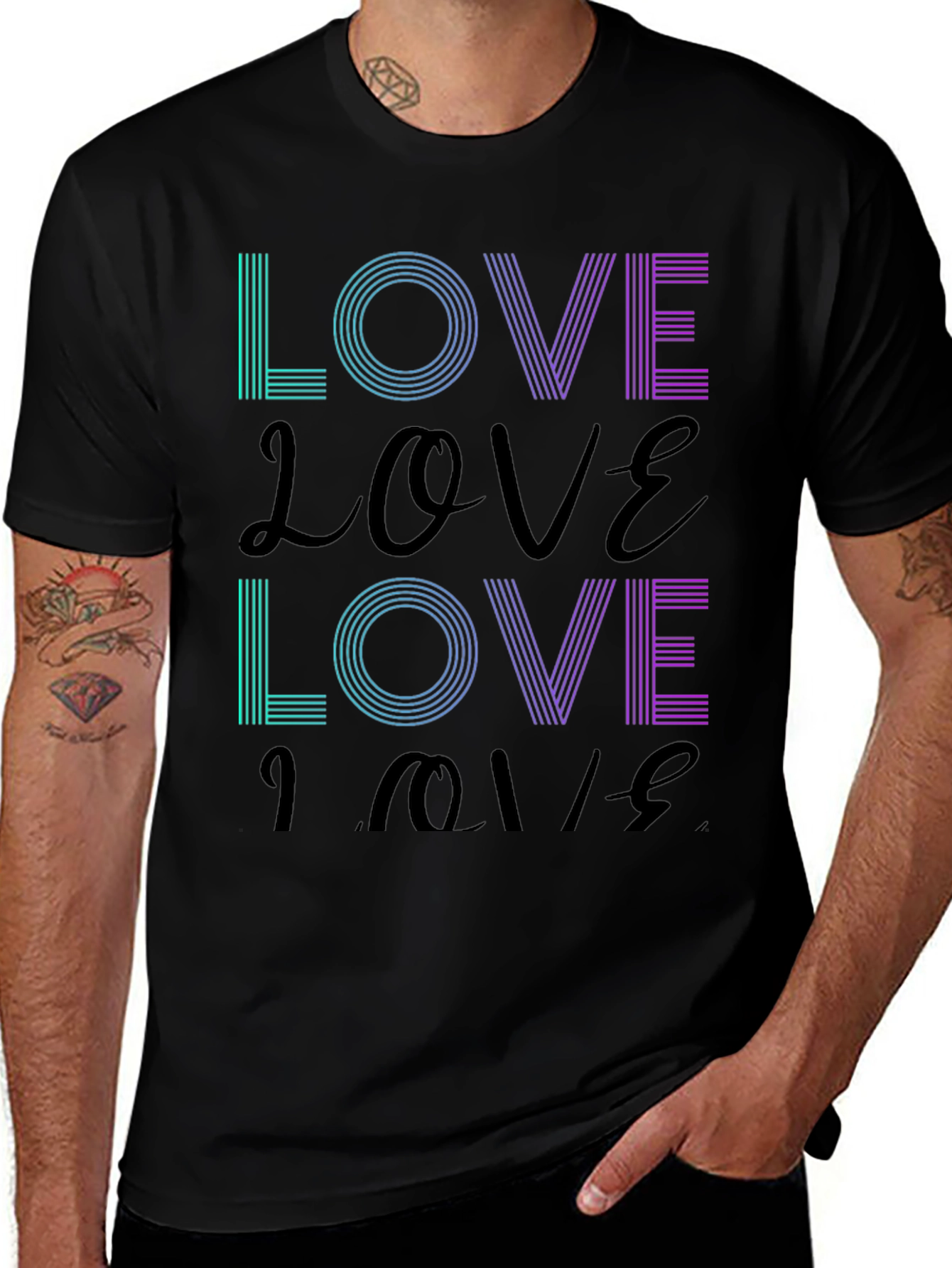 Variant 6 of Love Graphic Print Crew Neck T-Shirt