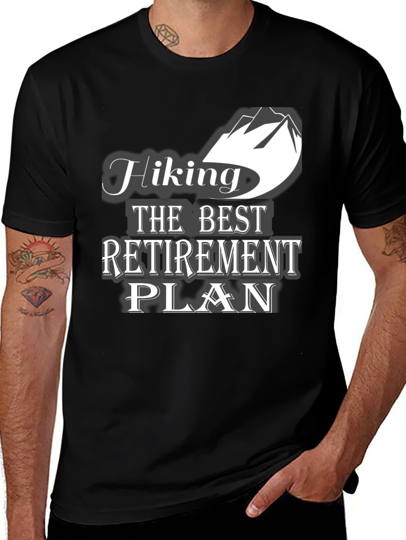Variant 11 of Hiking Retirement Plan Black T-Shirt