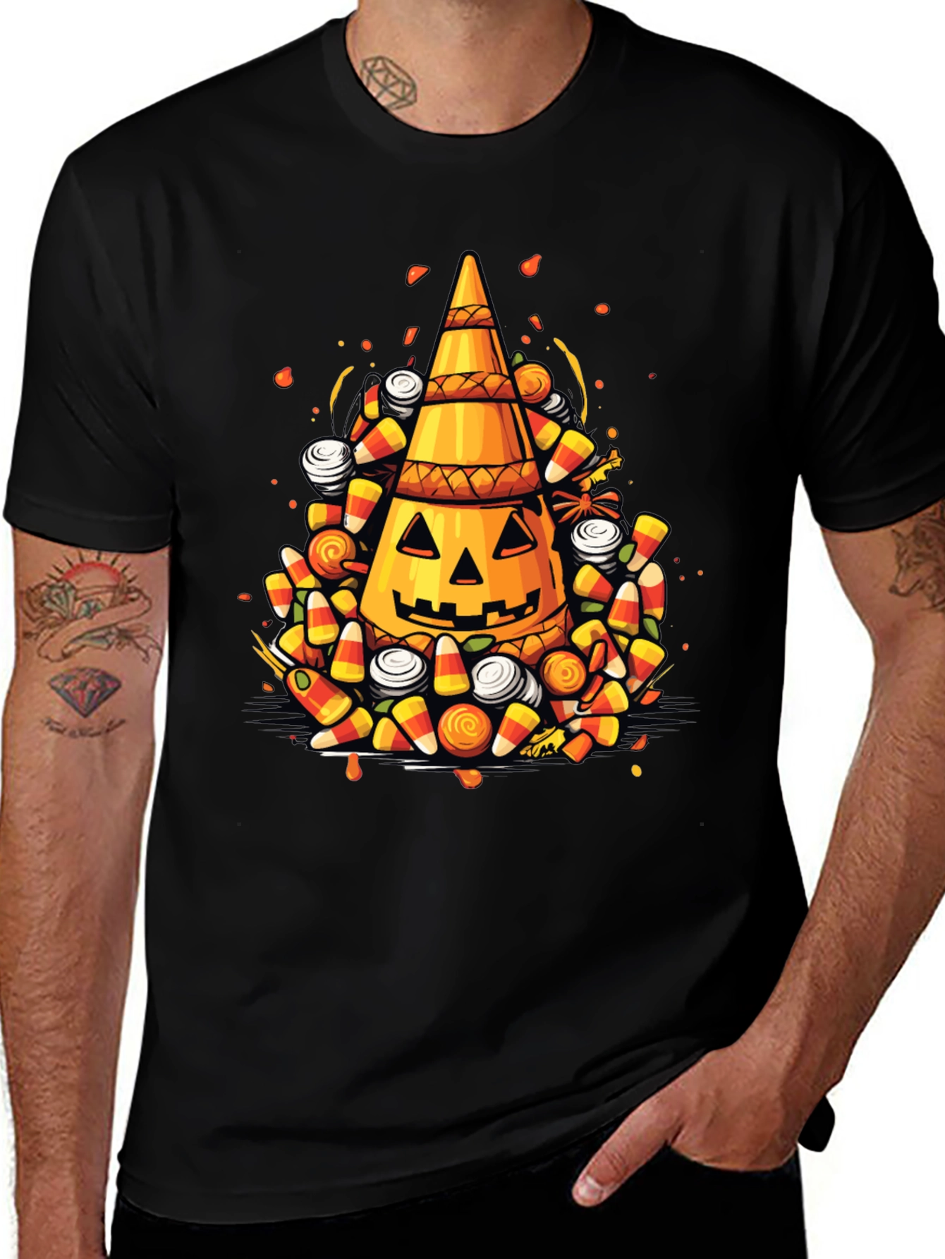 Halloween Candy Corn Pumpkin T-Shirt