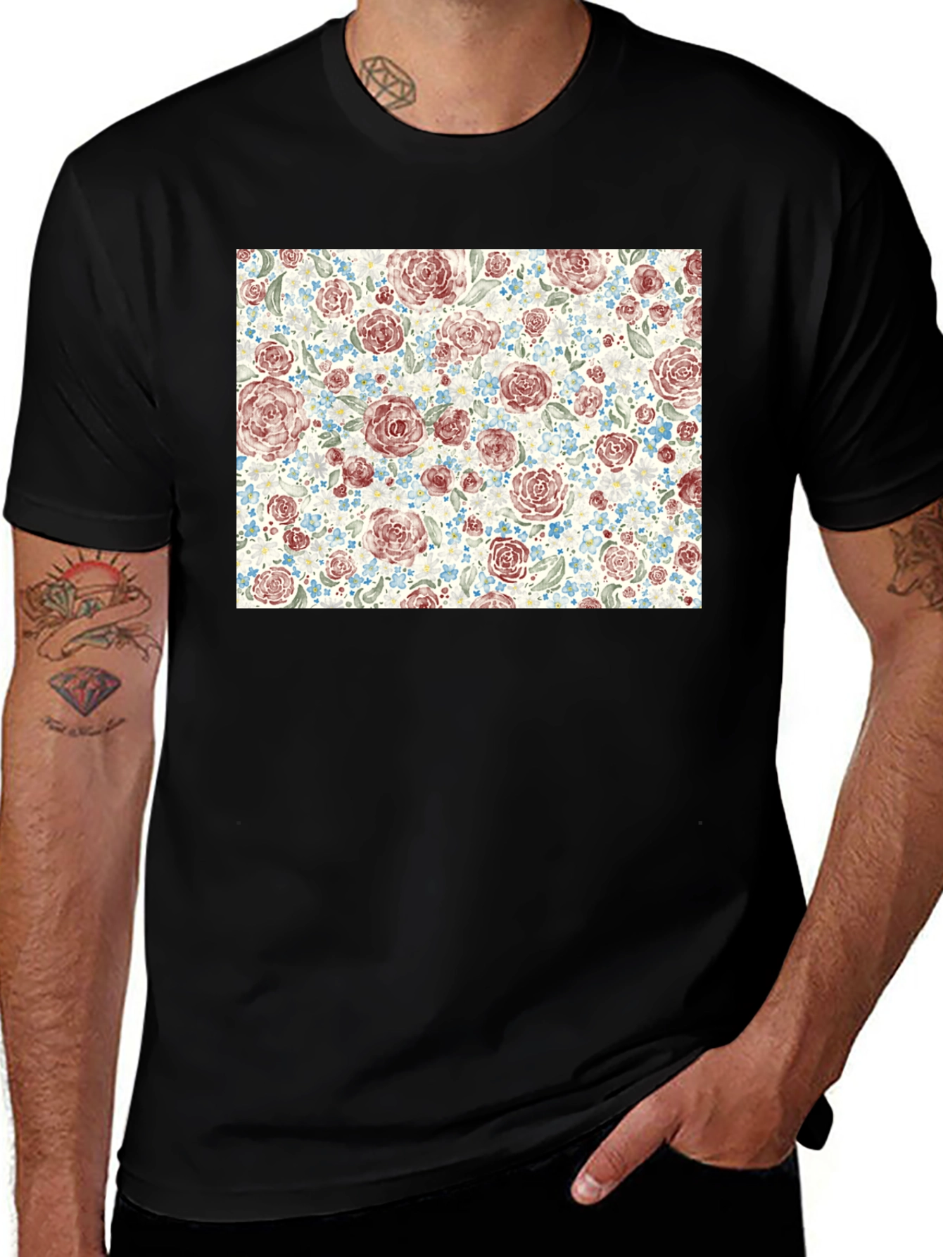 Variant 22 of Floral Print Crew Neck T-Shirt