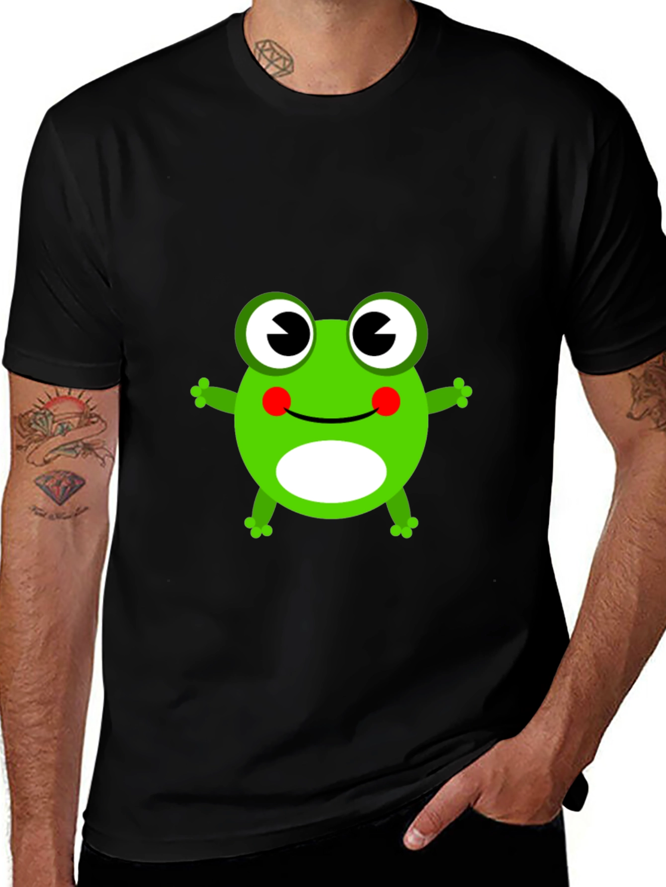 Variant 7 of Frog Graphic T-Shirt - Black Cotton Tee