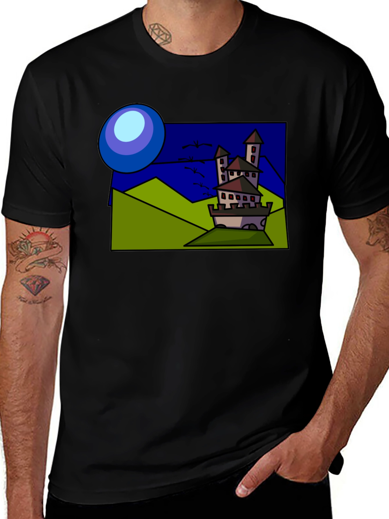 Variant 30 of Cartoon Castle T-Shirt: Quirky Design, Classic Fit