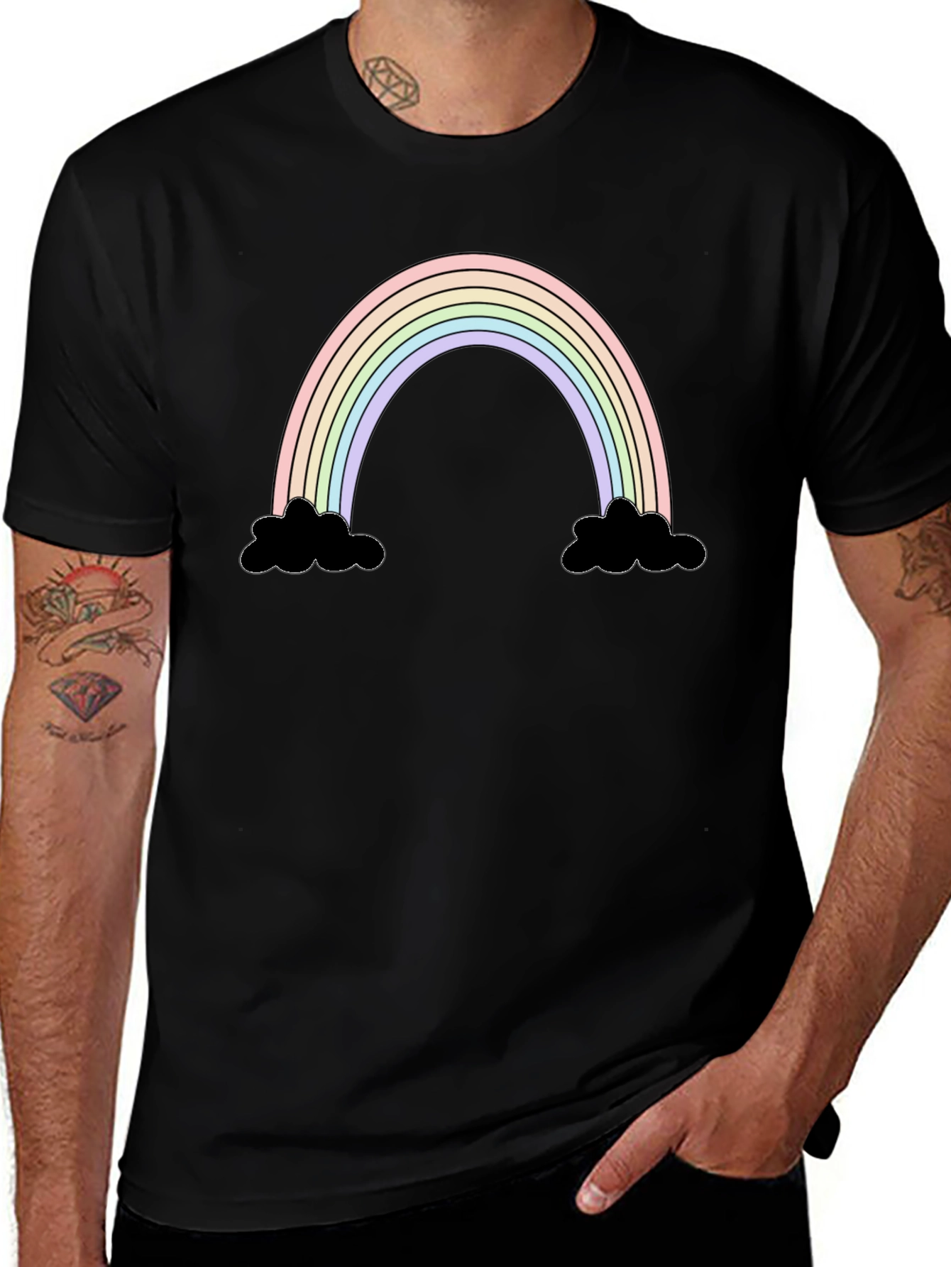 Variant 23 of Pastel Rainbow & Clouds Graphic T-Shirt