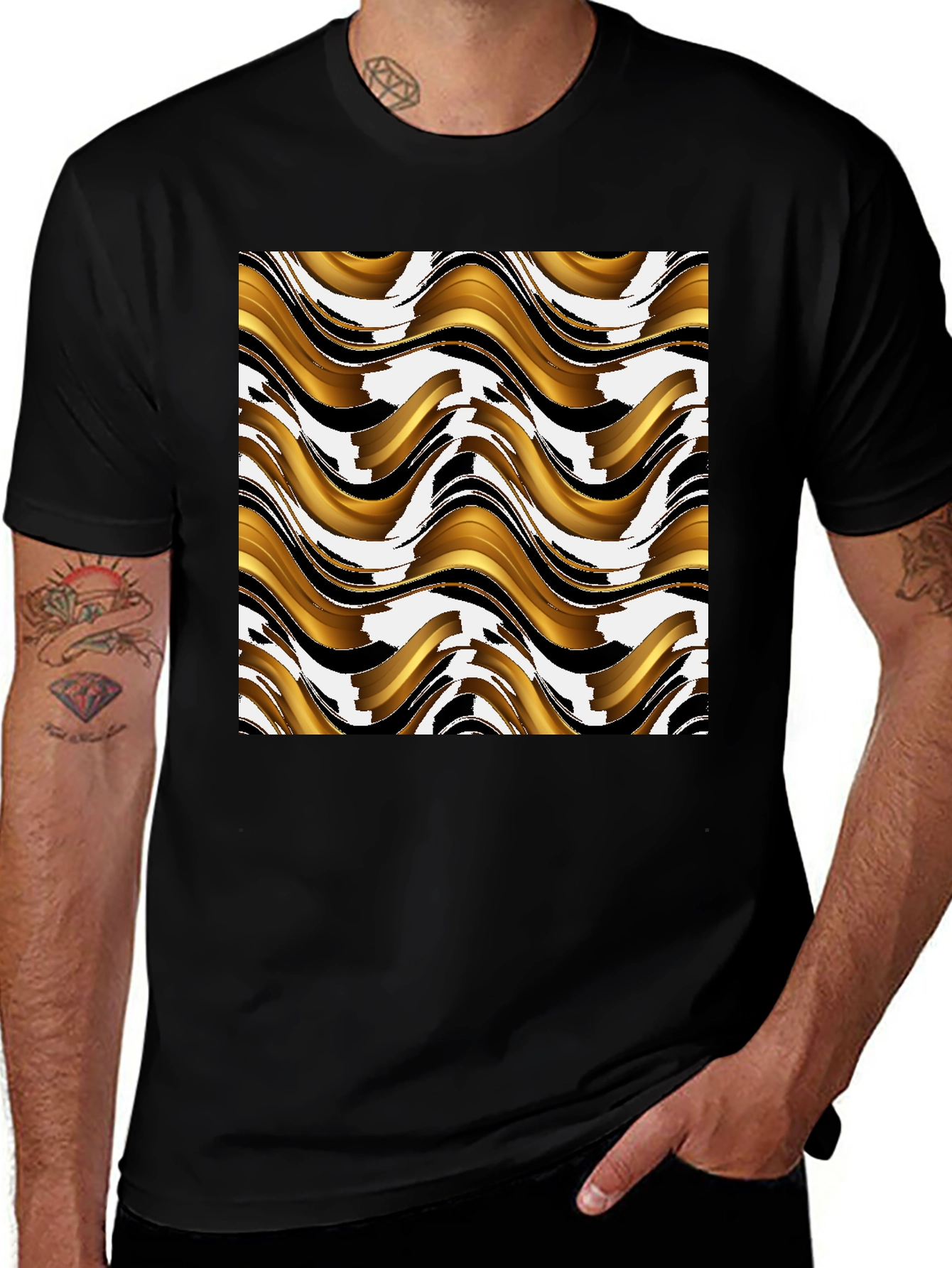 Abstract Wave Pattern T-Shirt