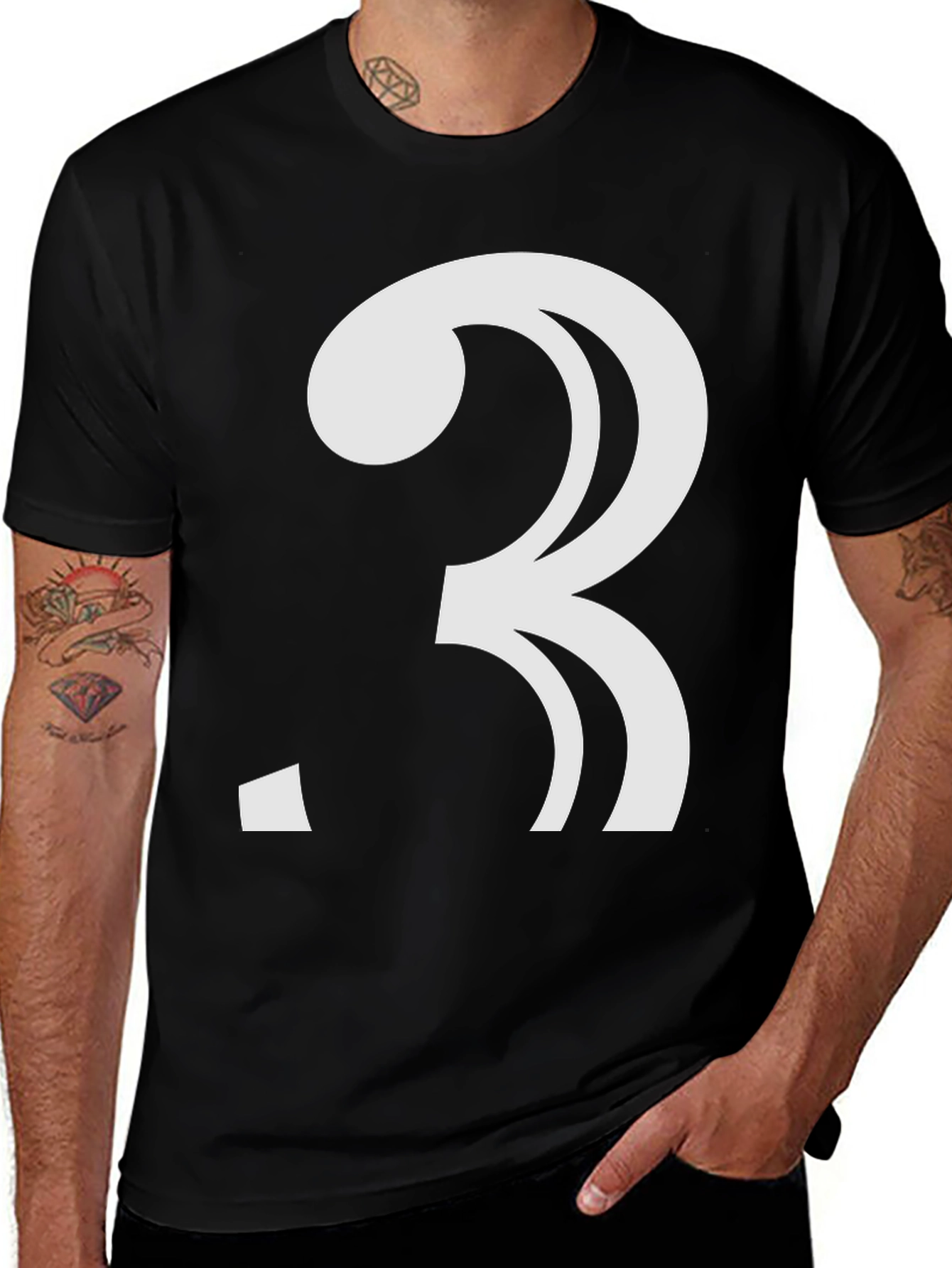 Bold Number 3 Graphic Tee - Casual Style