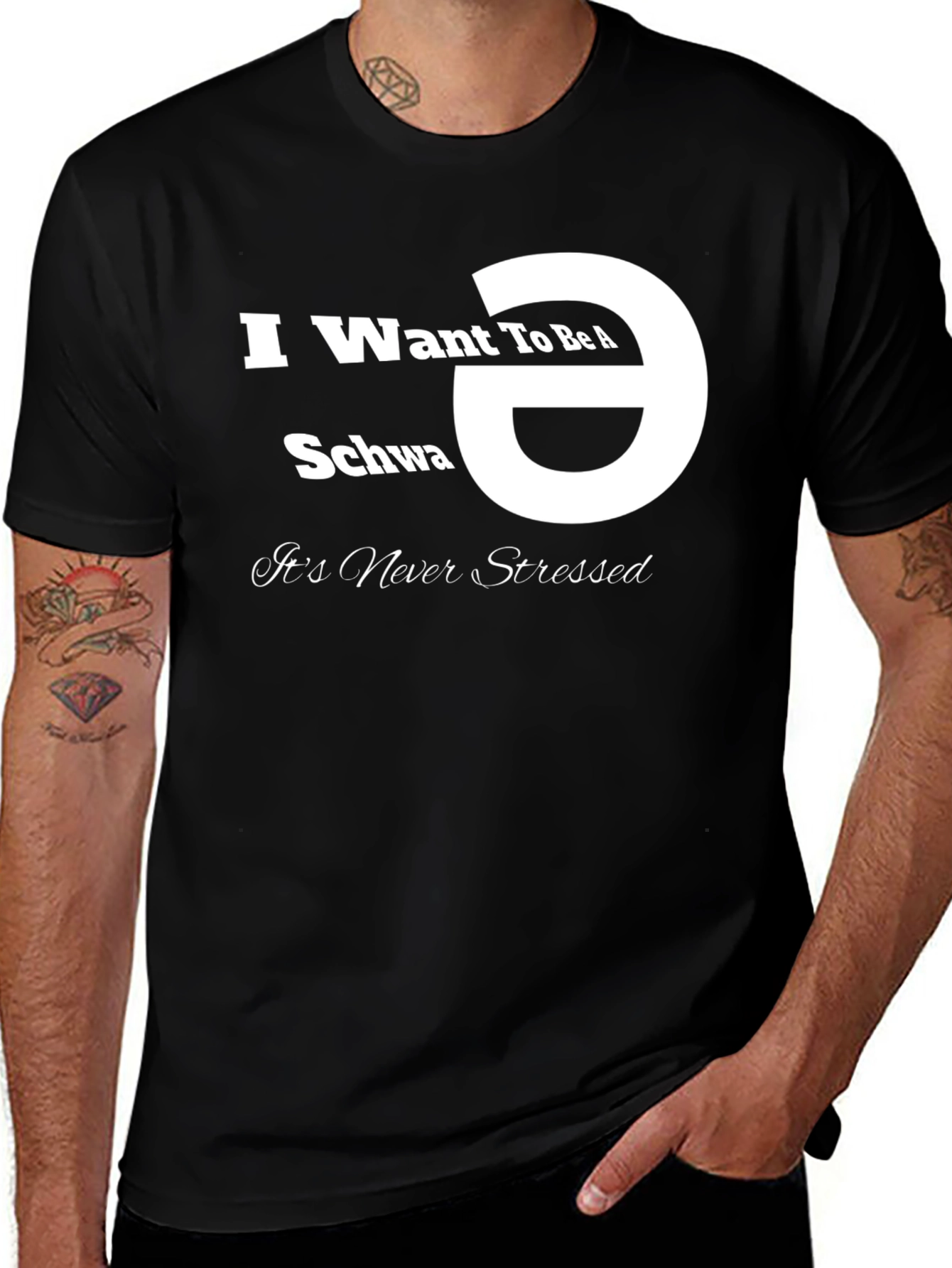 Variant 18 of I Want To Be A Schwa T-Shirt - Unisex Black Tee