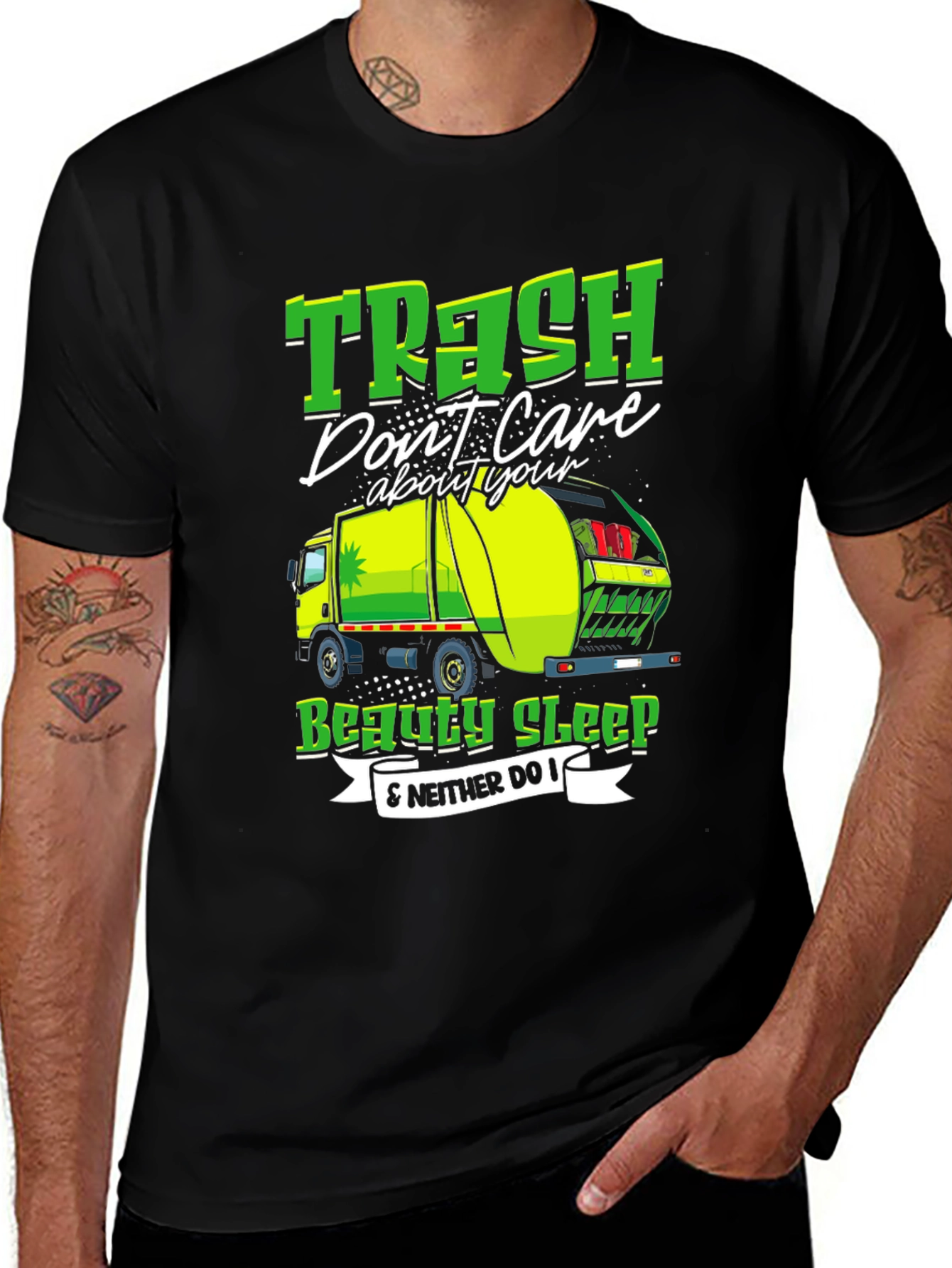 Variant 13 of Trash Don't Care T-Shirt Funny Garbage Truck Tee