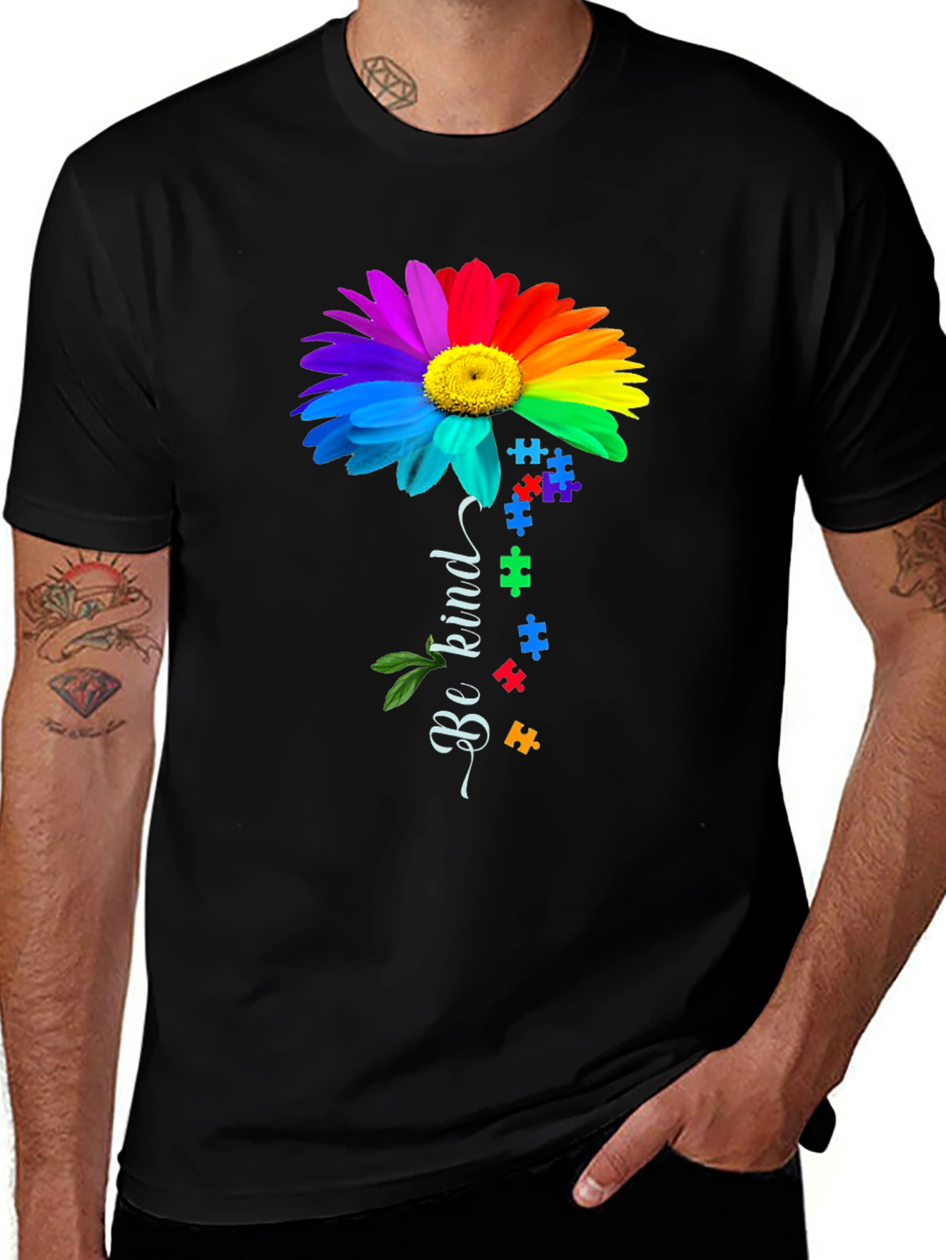 Variant 12 of Be Kind Rainbow Autism Awareness T-Shirt
