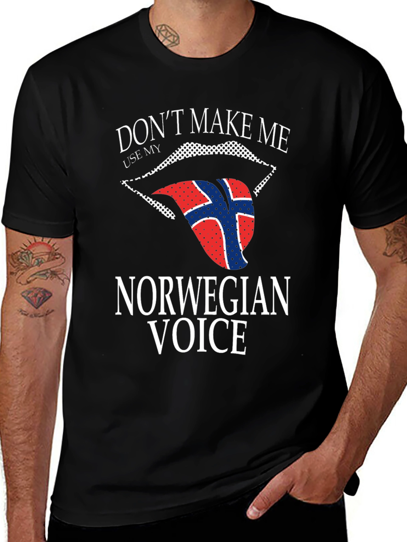 Norwegian Voice T-Shirt - Funny Flag Tongue Design
