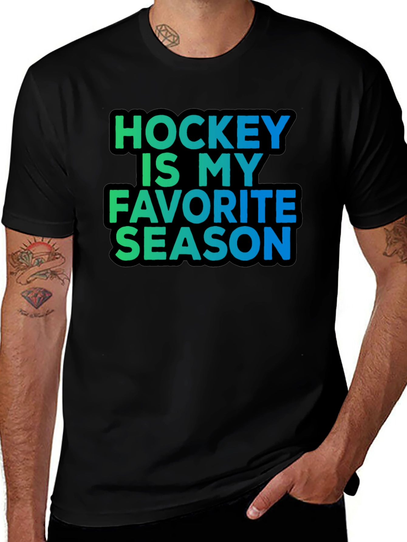 Variant 16 of Hockey Is My Favorite Season Black T-Shirt