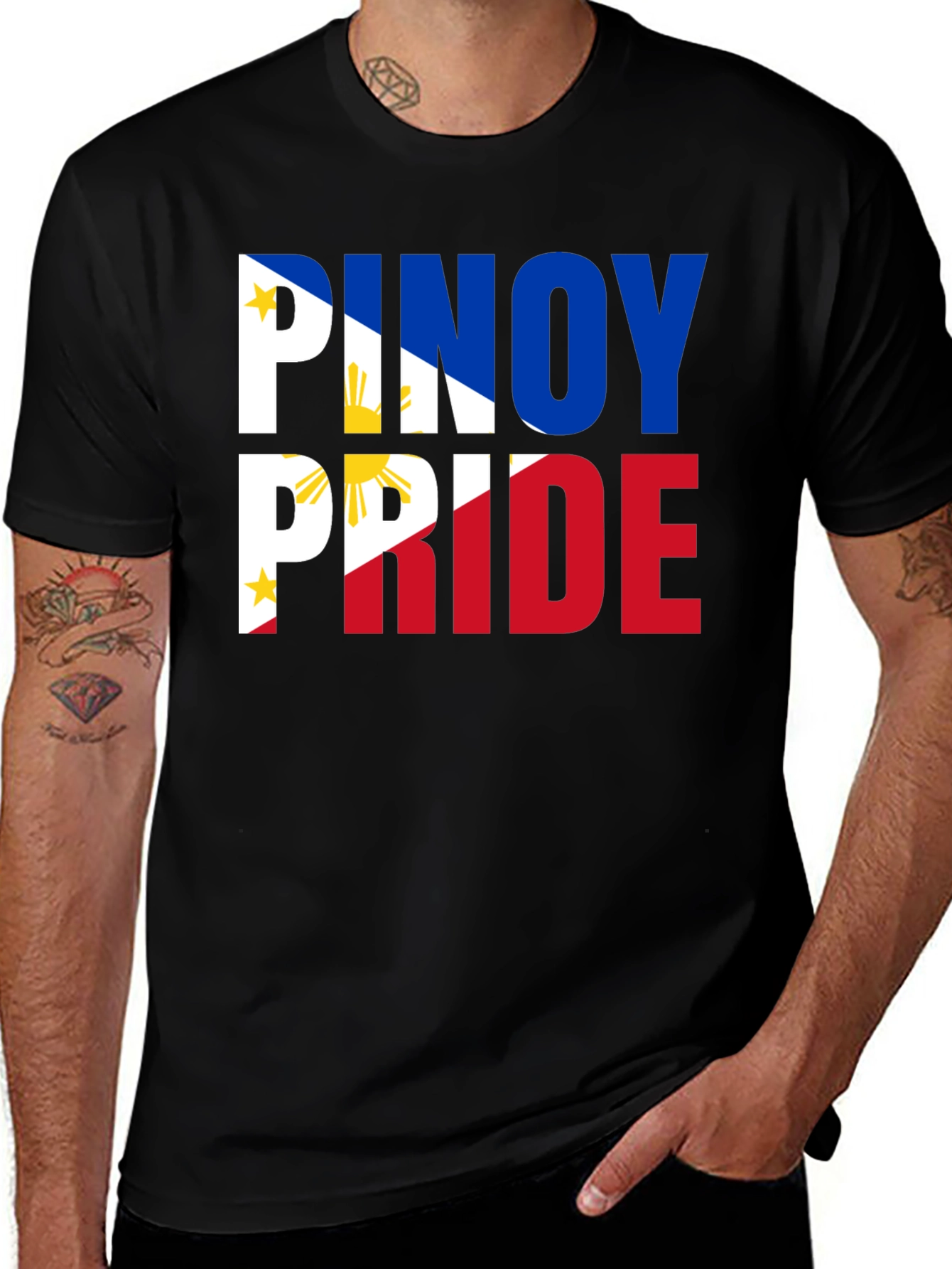 Pinoy Pride T-Shirt: Filipino Flag Inspired Design