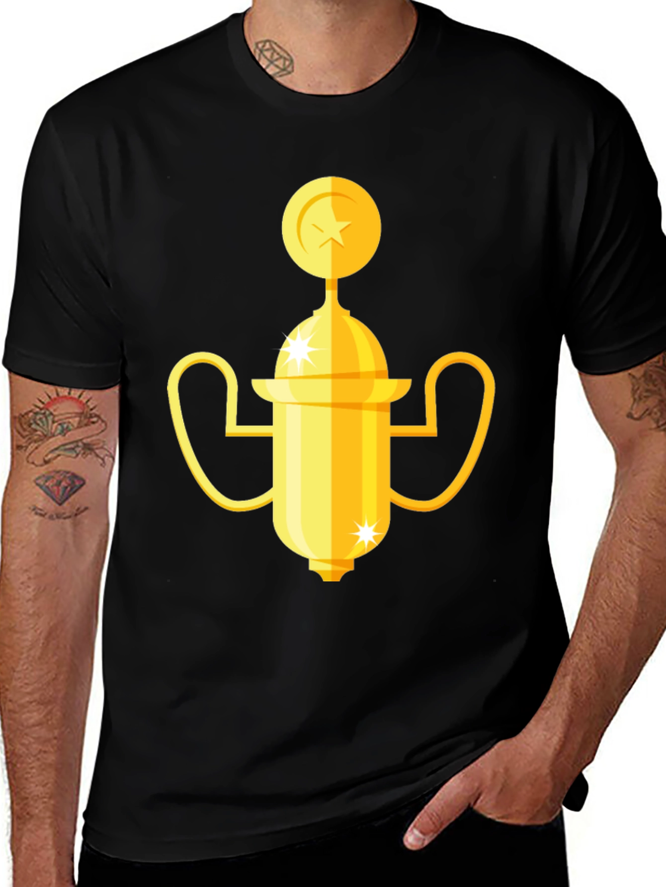 Golden Trophy Graphic Tee - Celebrate Success!