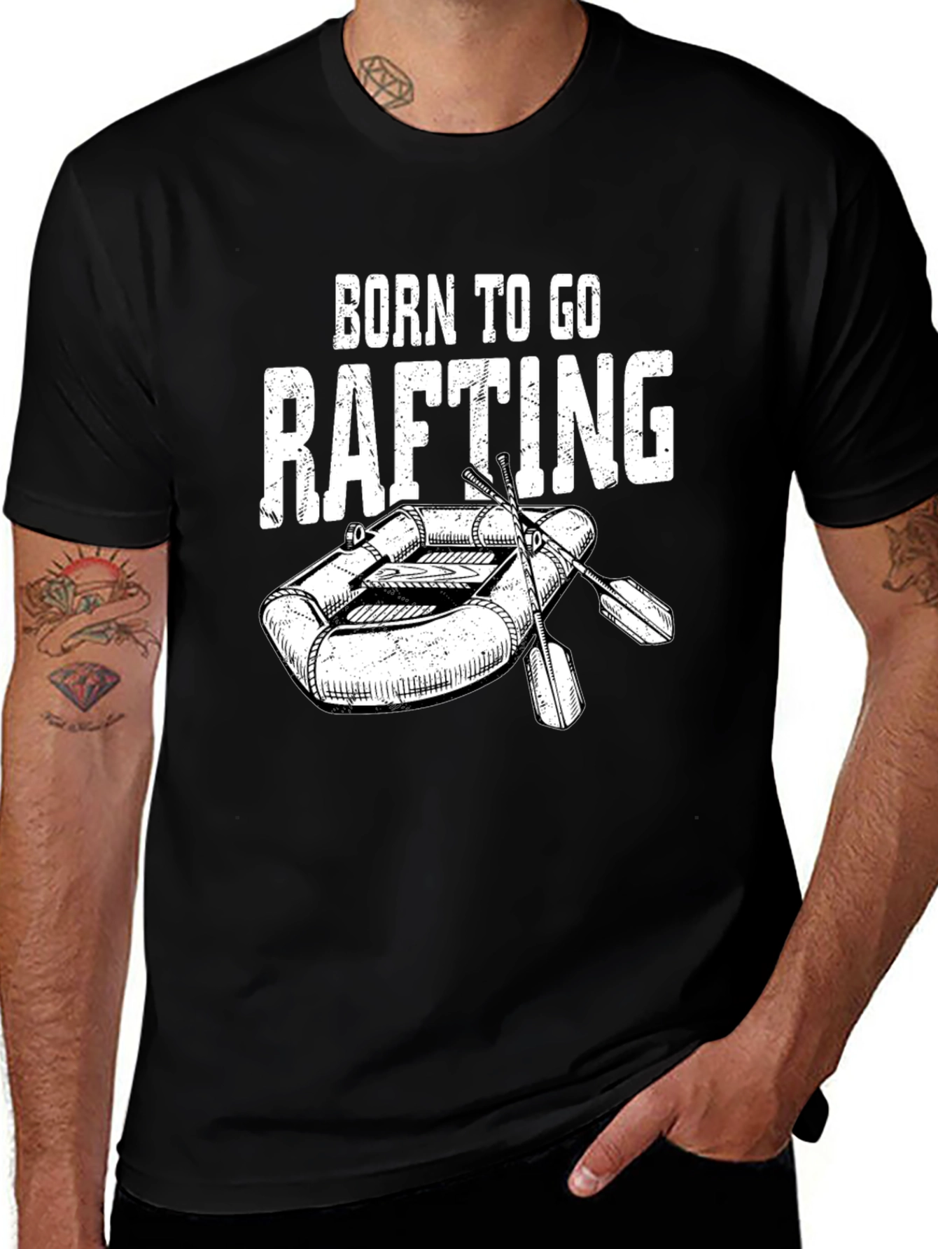 Variant 26 of Born To Go Rafting T-Shirt - Outdoor Adventure Tee